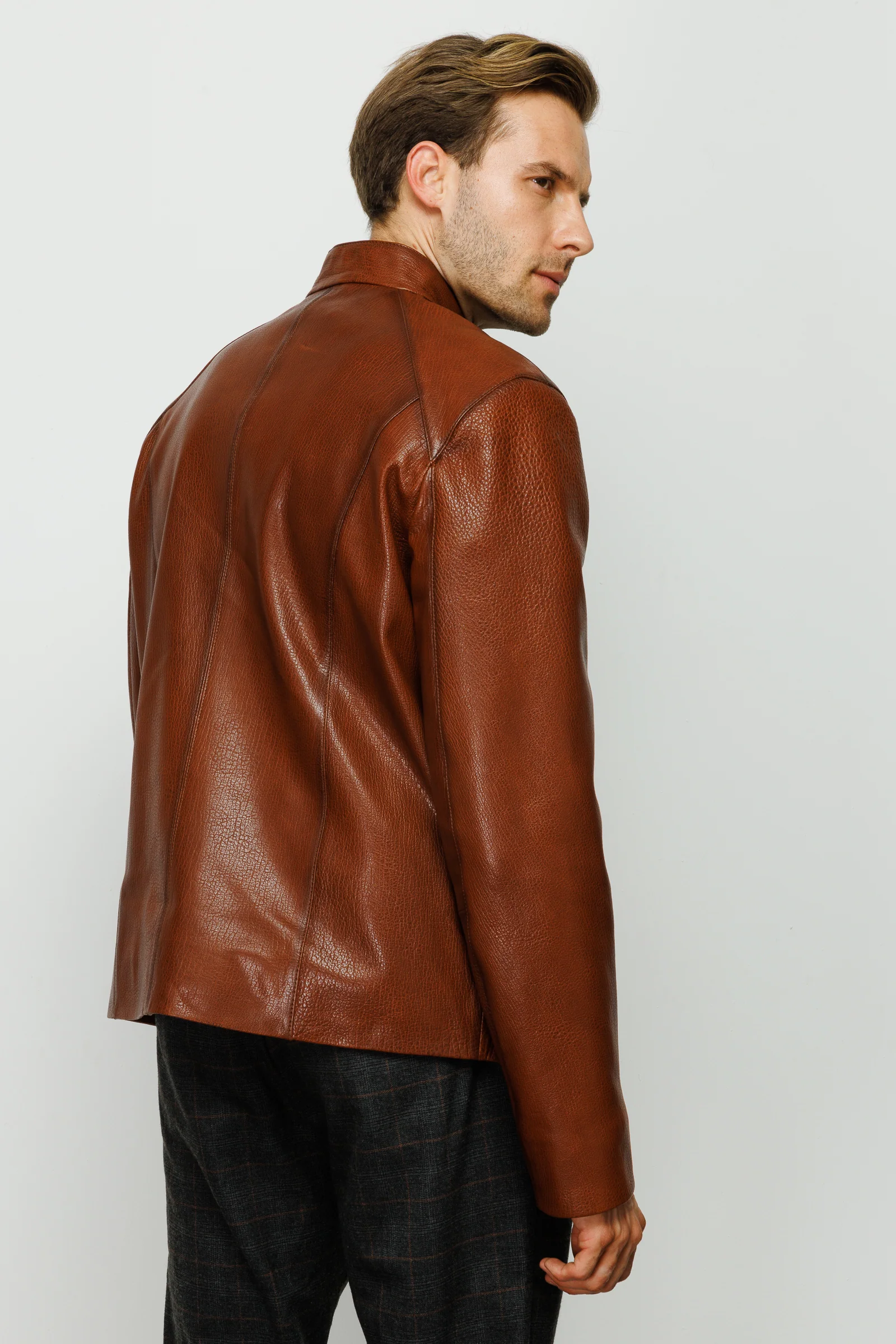 The Blanchard Brown Leather Men Jacket - Image 9