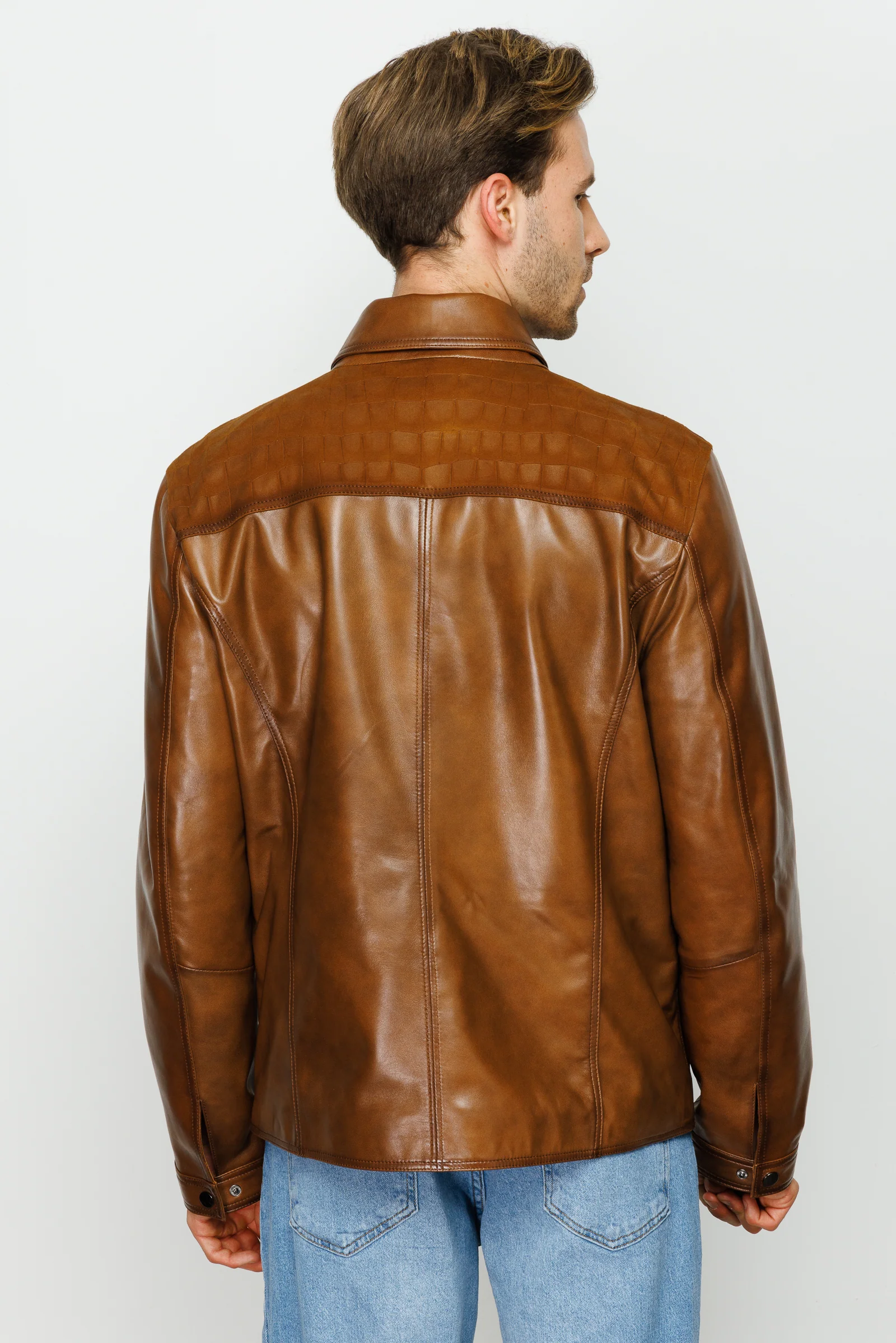 The Emerson Tan Leather Men Jacket - Image 3