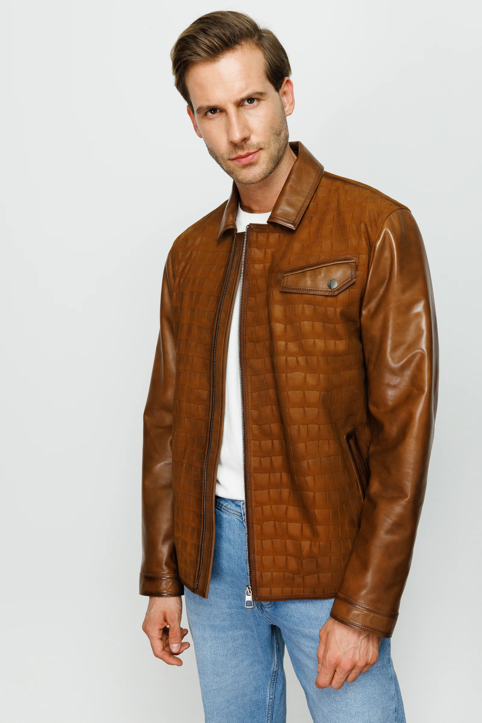The Emerson Tan Leather Men Jacket - Image 4