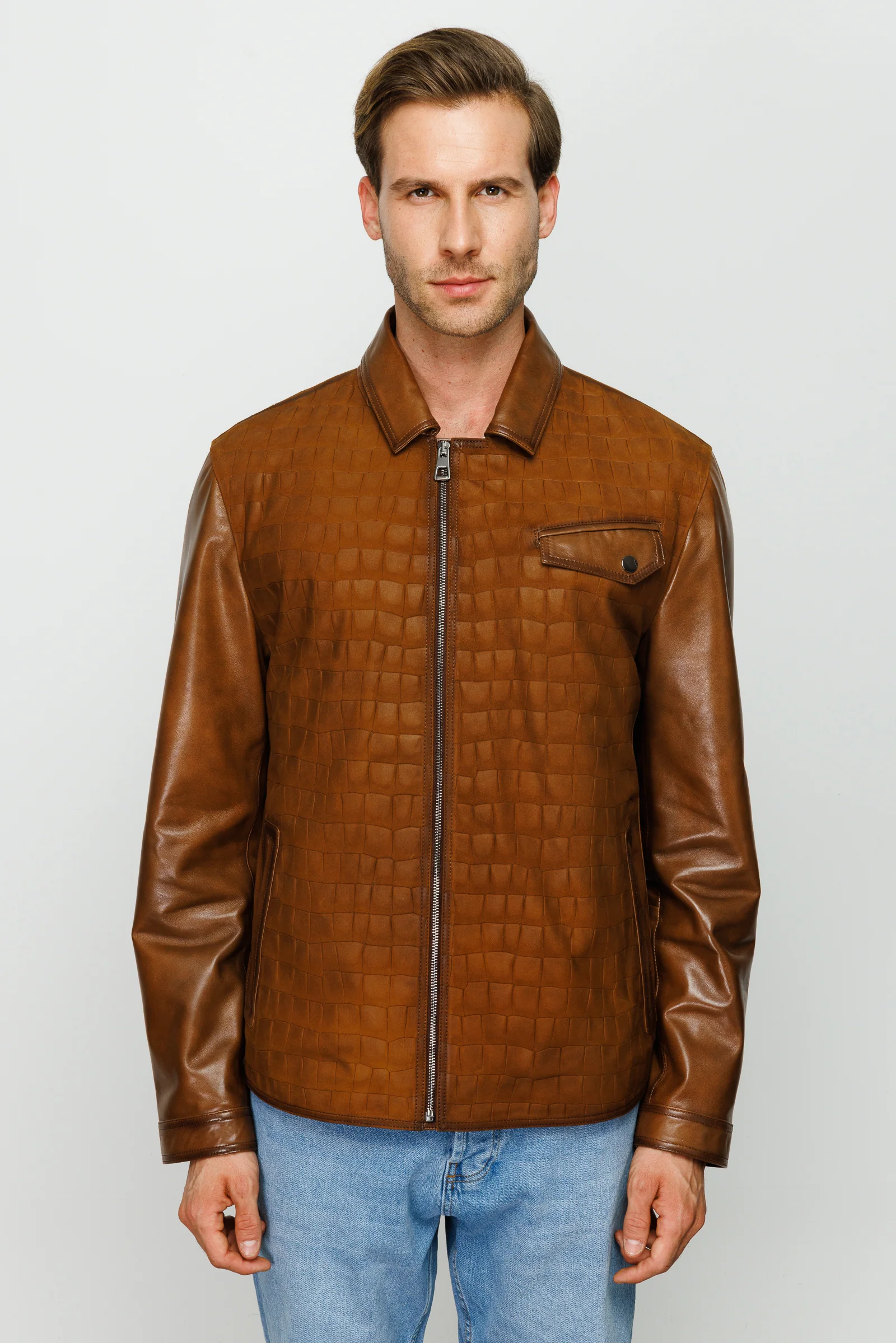 The Emerson Tan Leather Men Jacket - Image 6