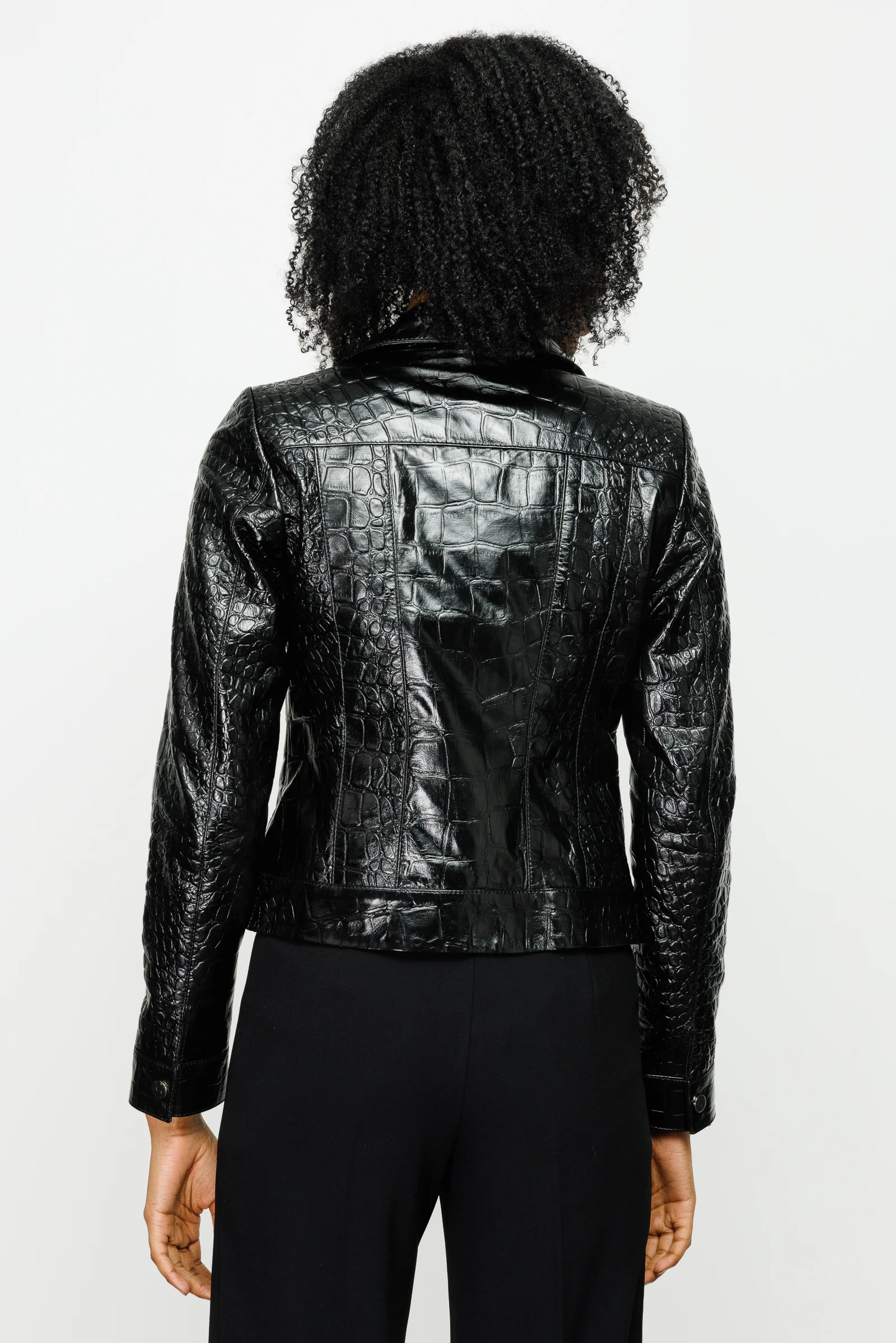 The Lante Black Leather Women Jacket - Image 4