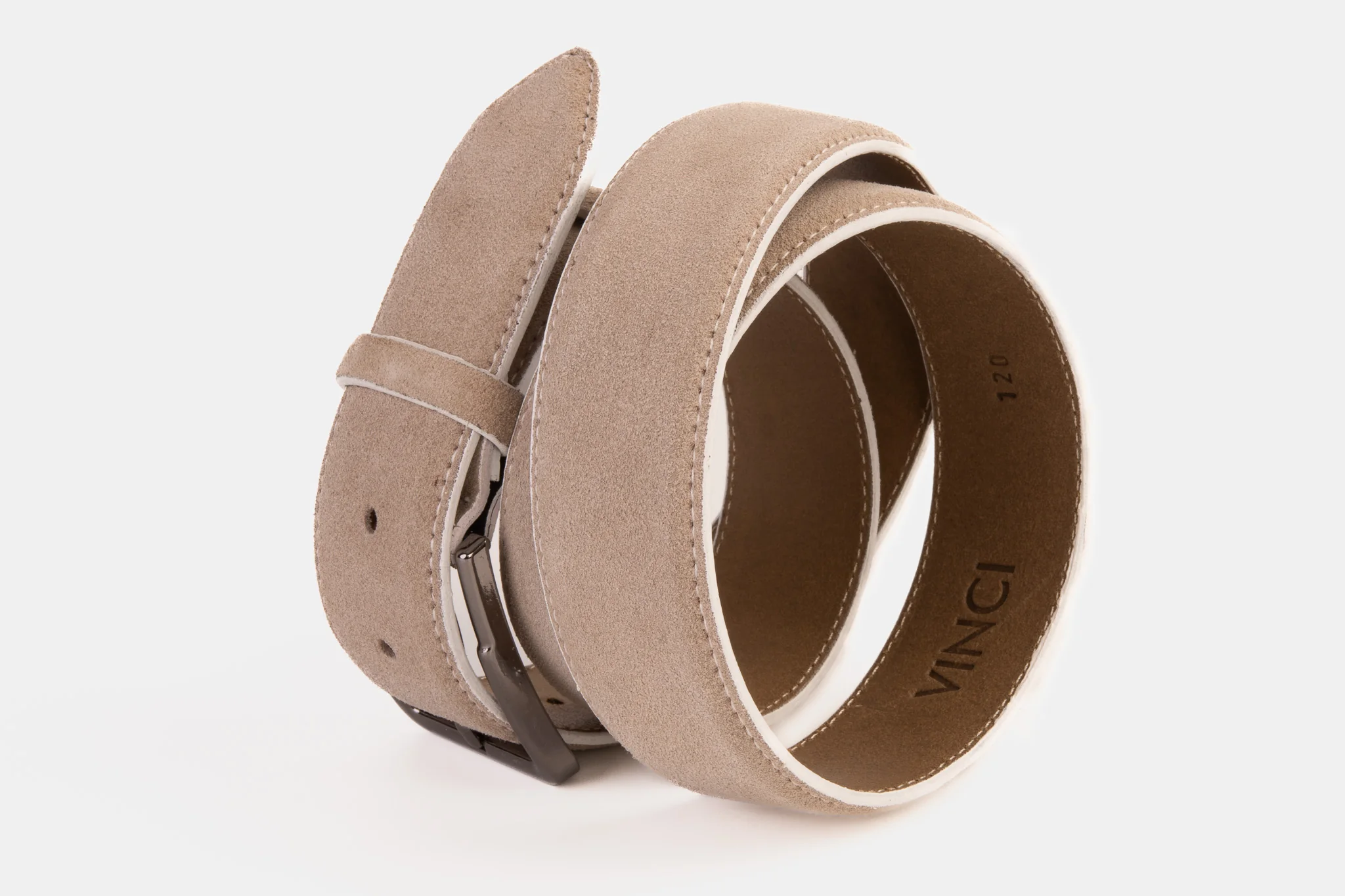 The Bari Beige Leather Belt - Image 3