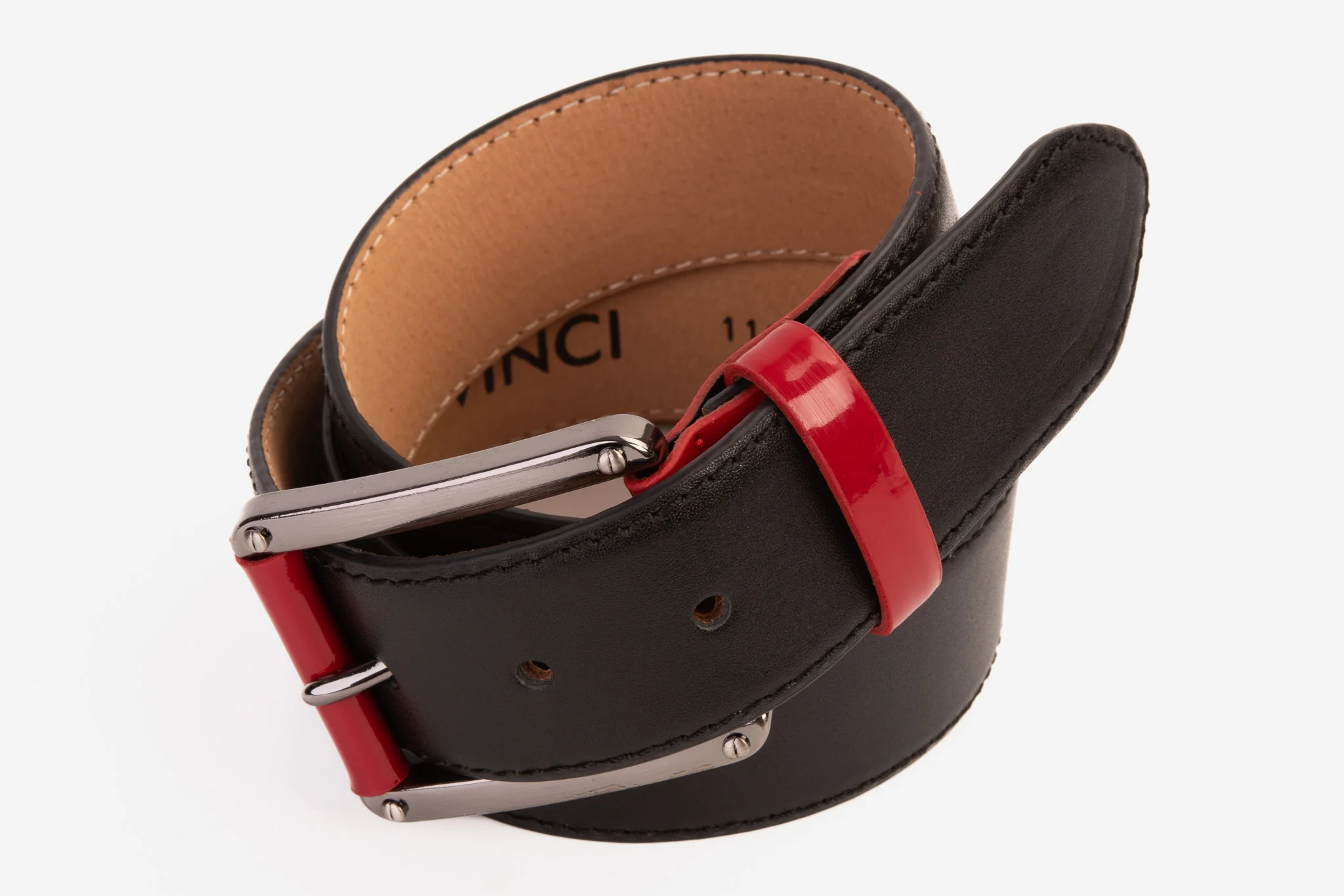 The Maratea Black & Red Leather Belt - Image 5