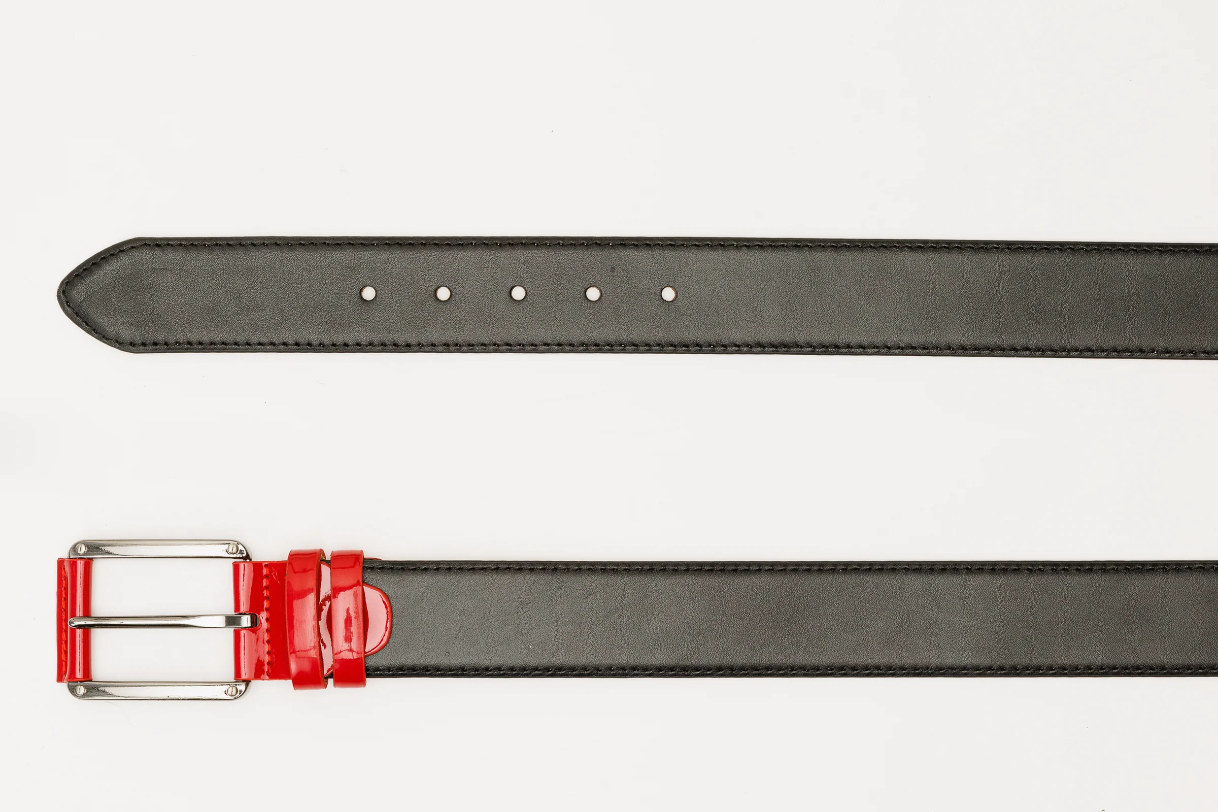 The Maratea Black & Red Leather Belt - Image 6