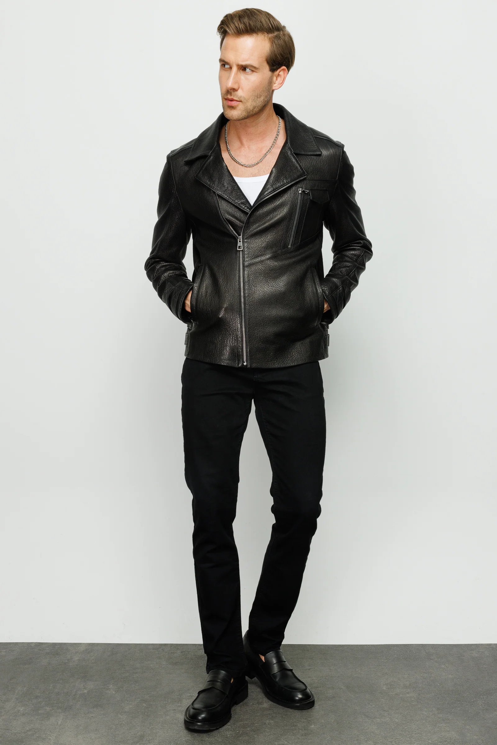 The Monola Black Leather Men Jacket - Image 12