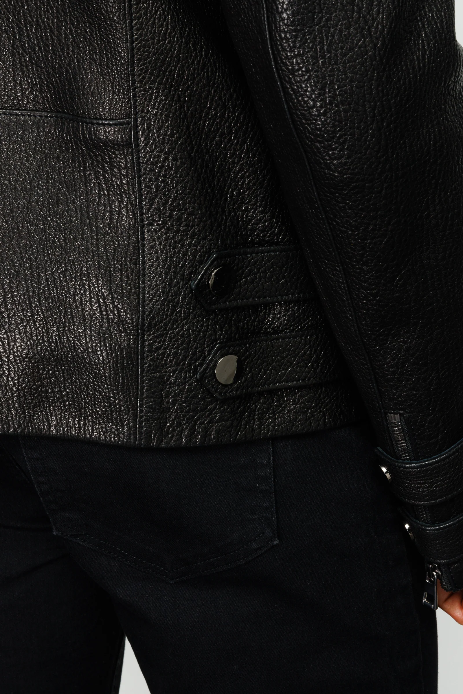 The Monola Black Leather Men Jacket - Image 4