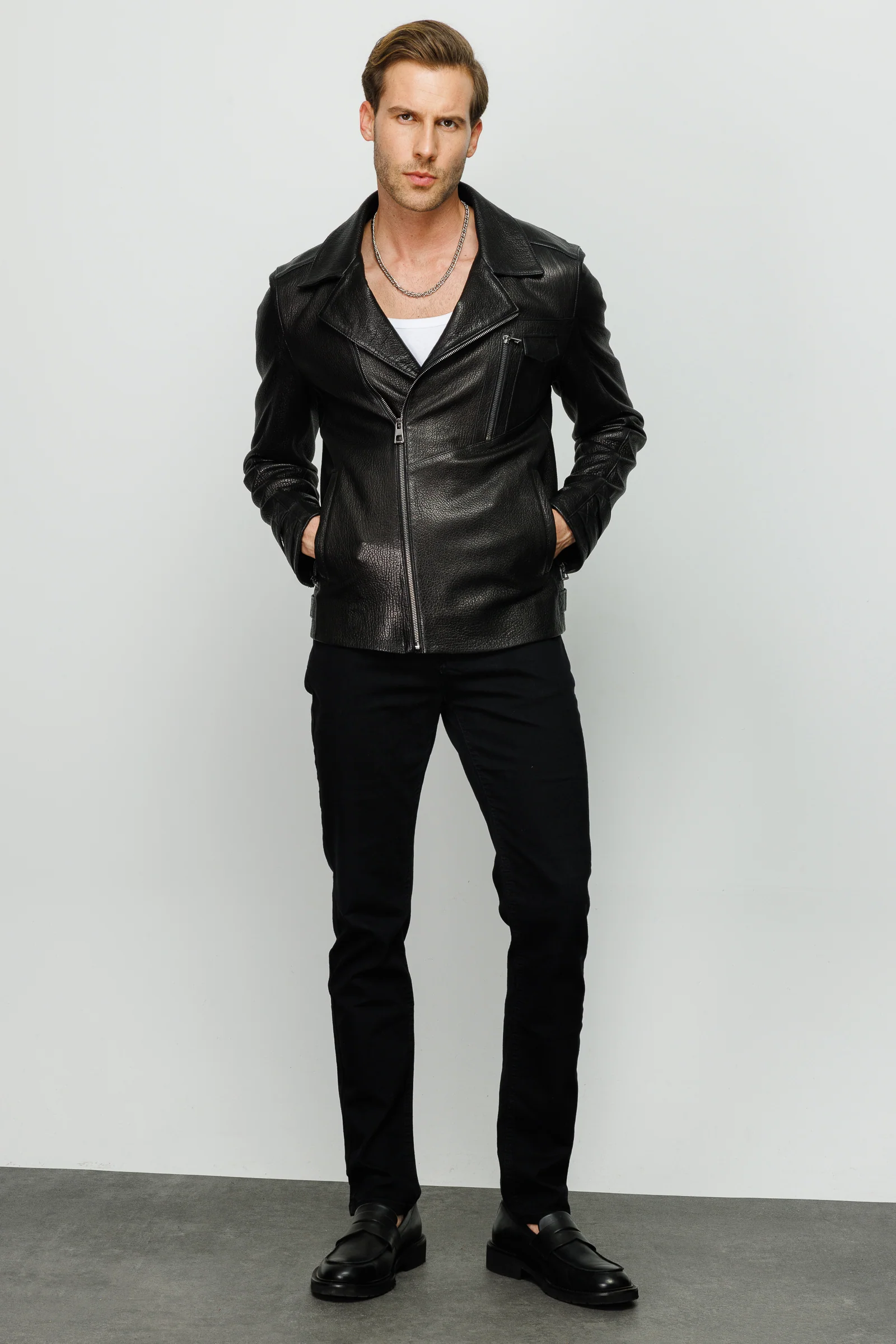 The Monola Black Leather Men Jacket - Image 9