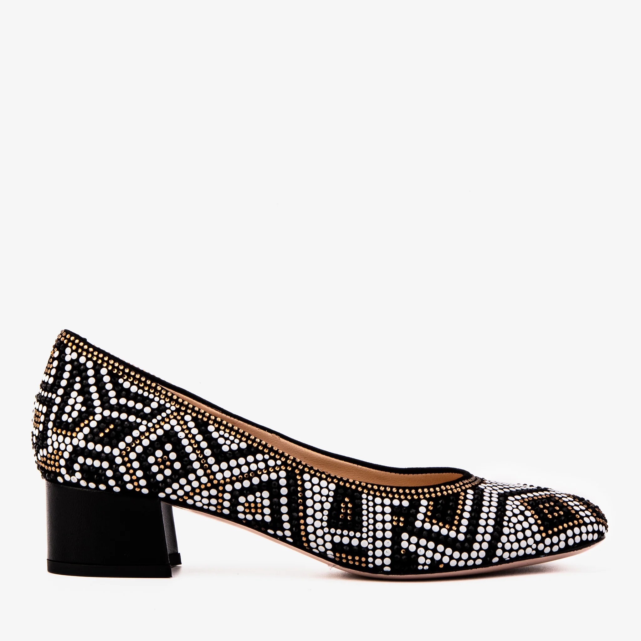 Nampula Crystal-Embellished Black Leather Women Pump - Image 2