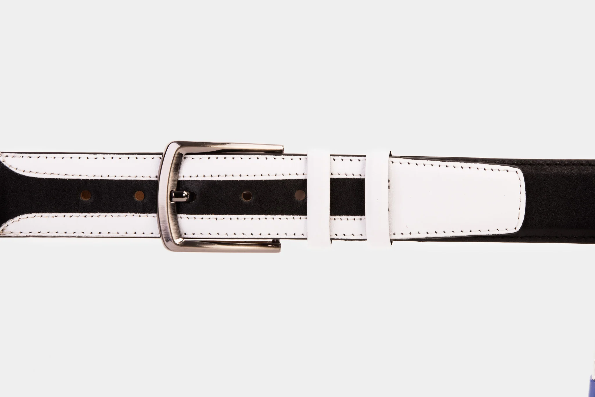 The Neiva Black/White Leather Belt - Image 2