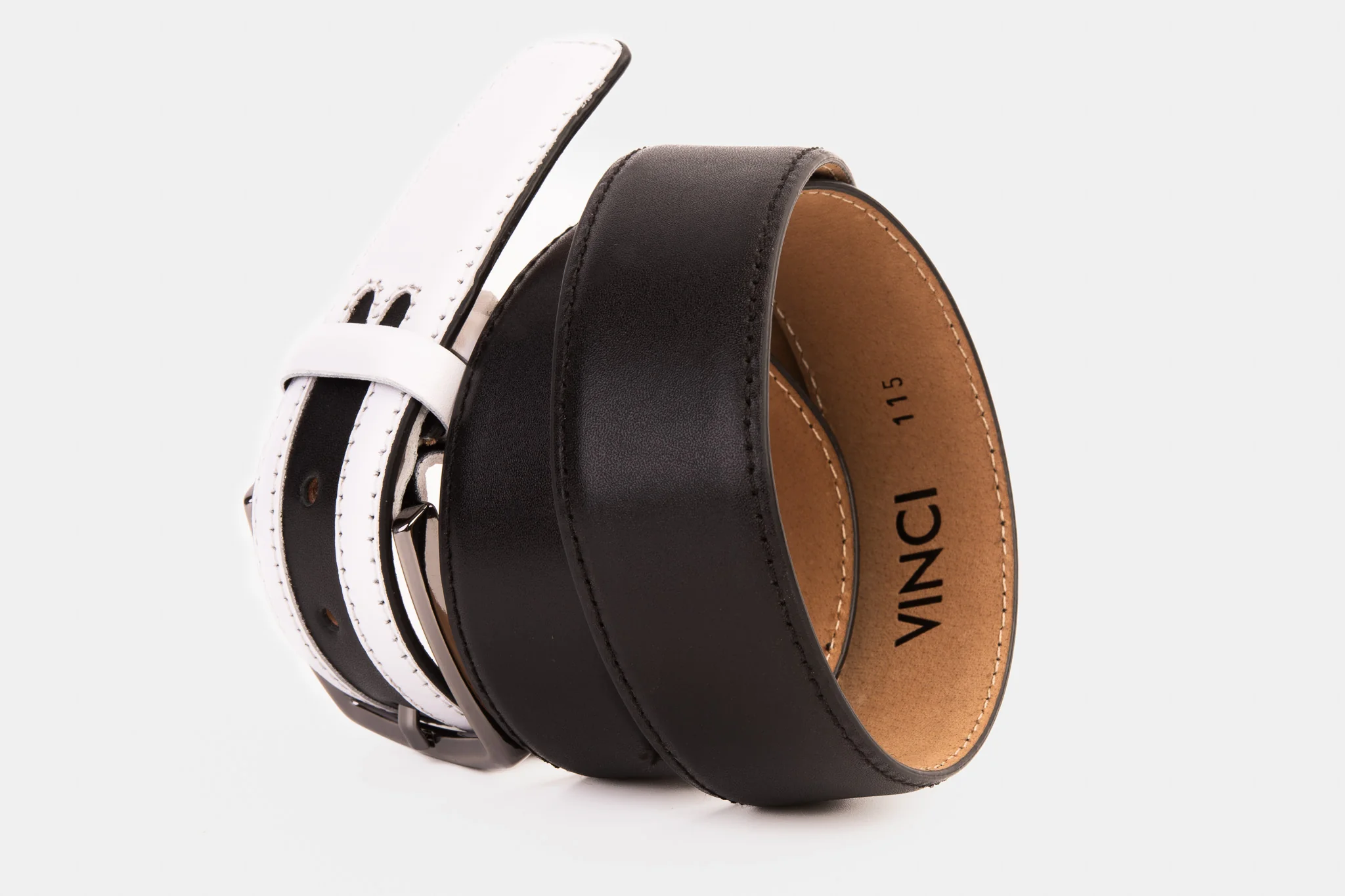 The Neiva Black/White Leather Belt - Image 3