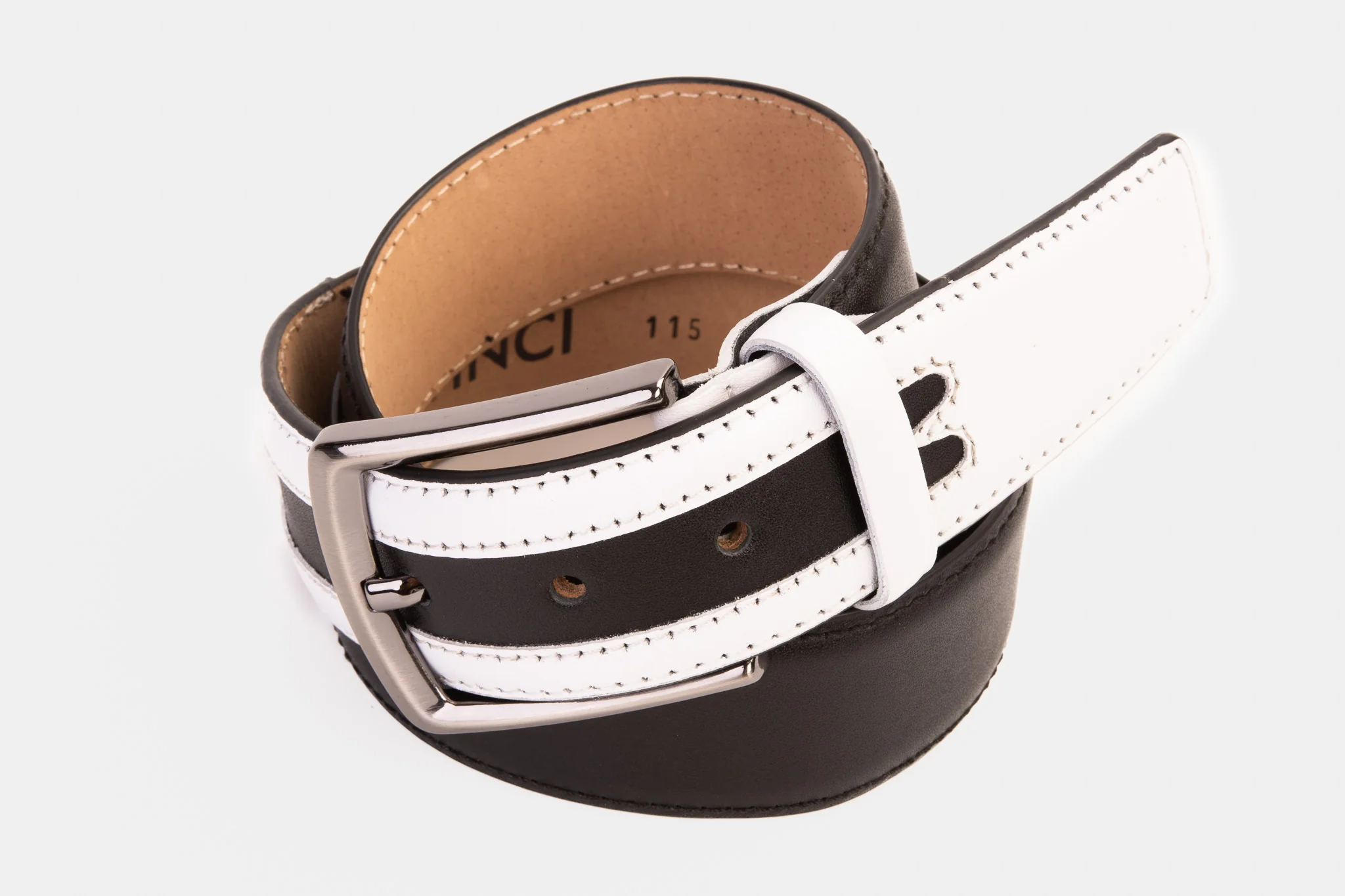 The Neiva Black/White Leather Belt - Image 8
