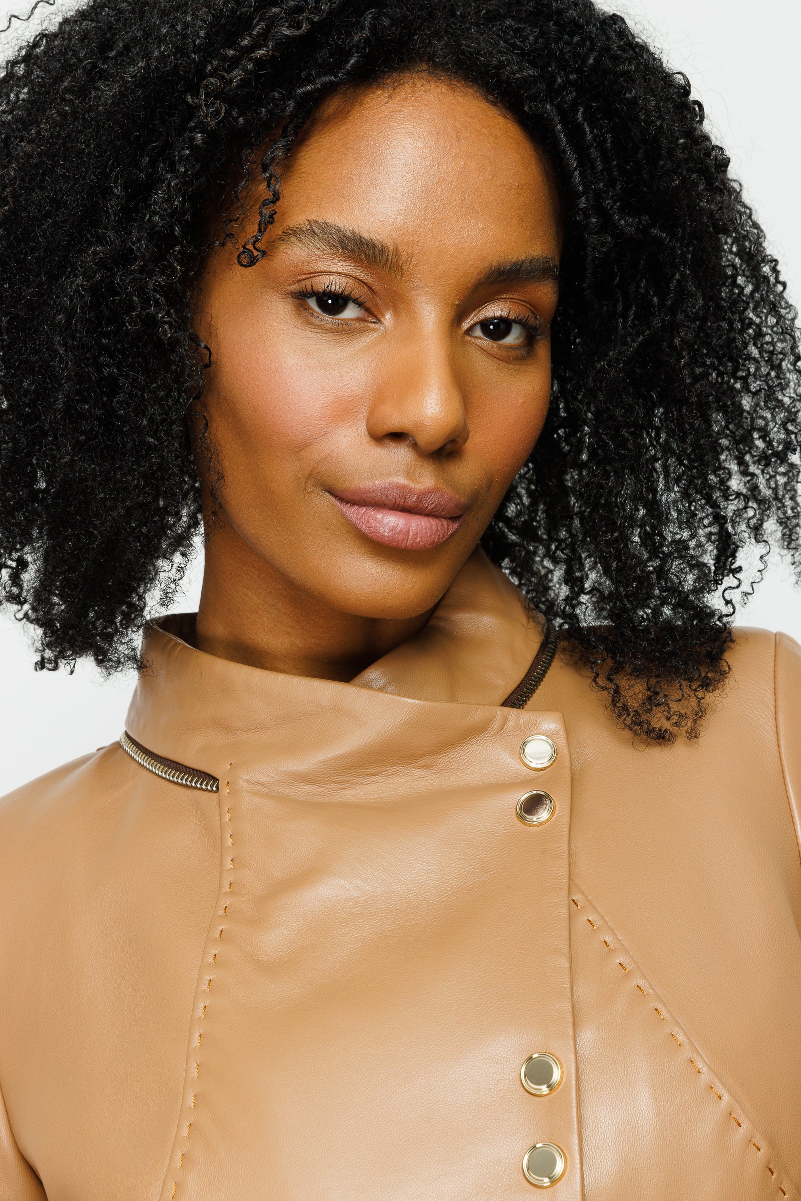 The Olmetti Tan Leather Women Jacket - Image 5