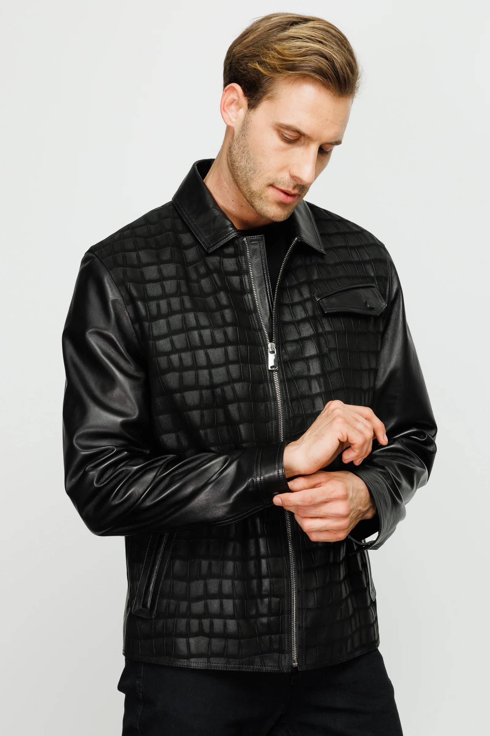 The Emerson Black Leather Men Jacket - Image 5