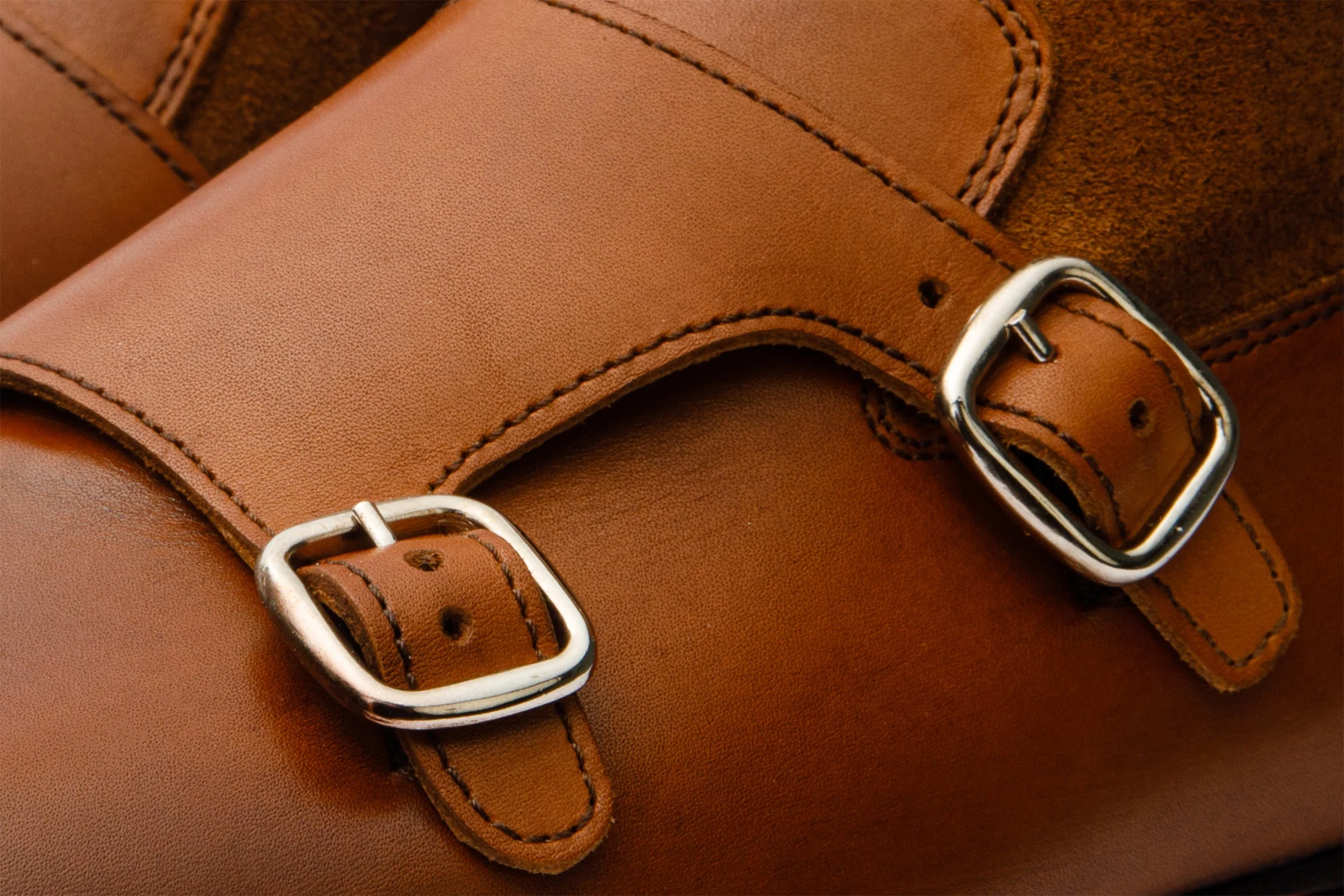 Preston Tan Leather & Suede Double Monk Strap Ankle Men Boot - Image 4