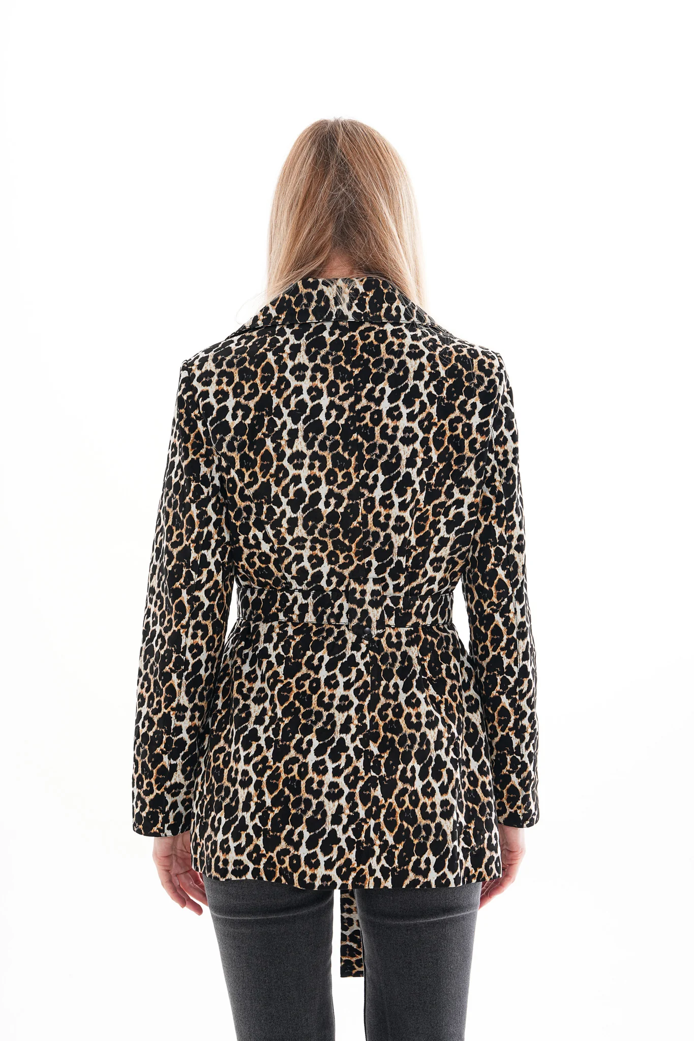 Sienna Abstract Art Leather Women Jacket – Leopard Edition - Image 3