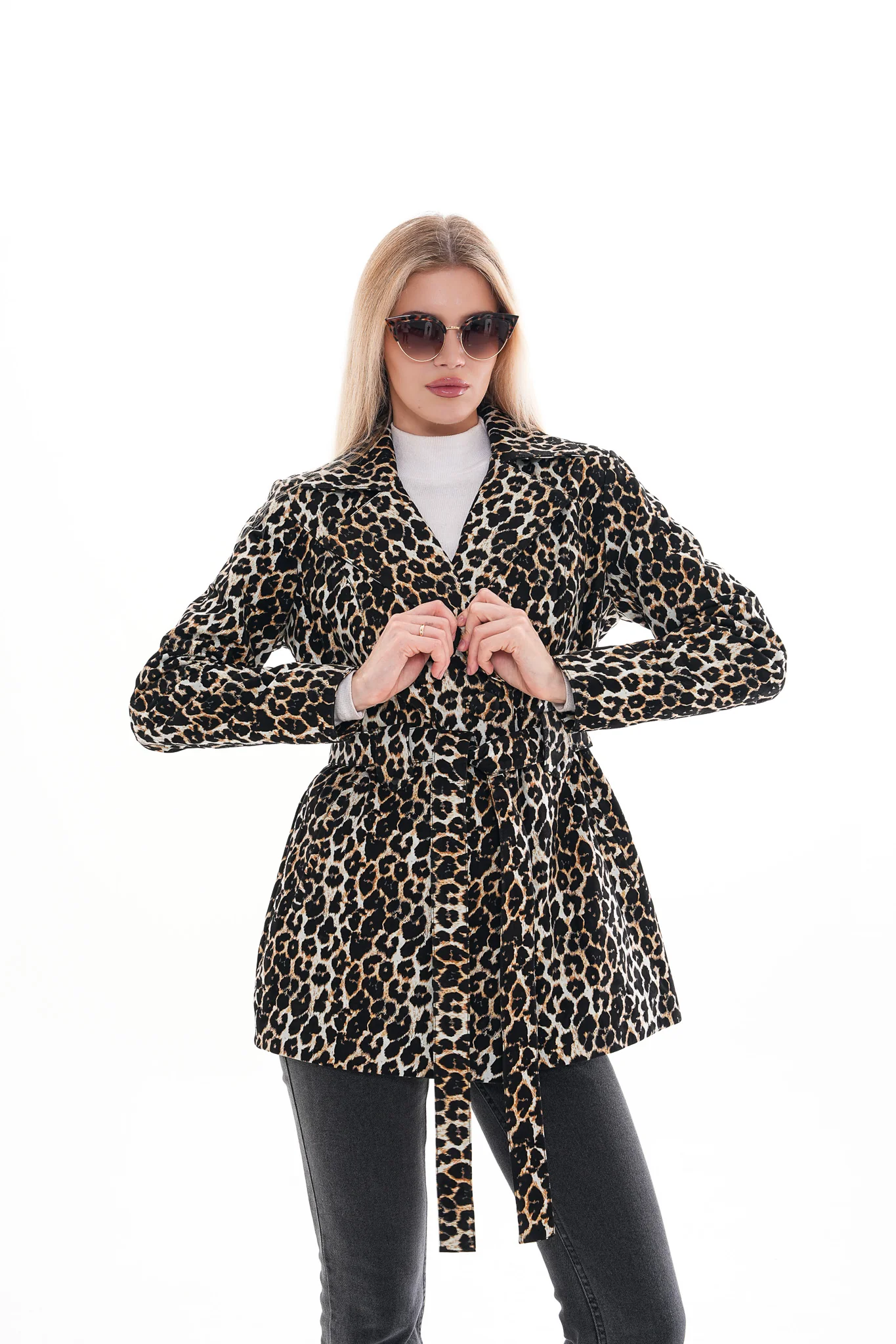 Sienna Abstract Art Leather Women Jacket – Leopard Edition - Image 5