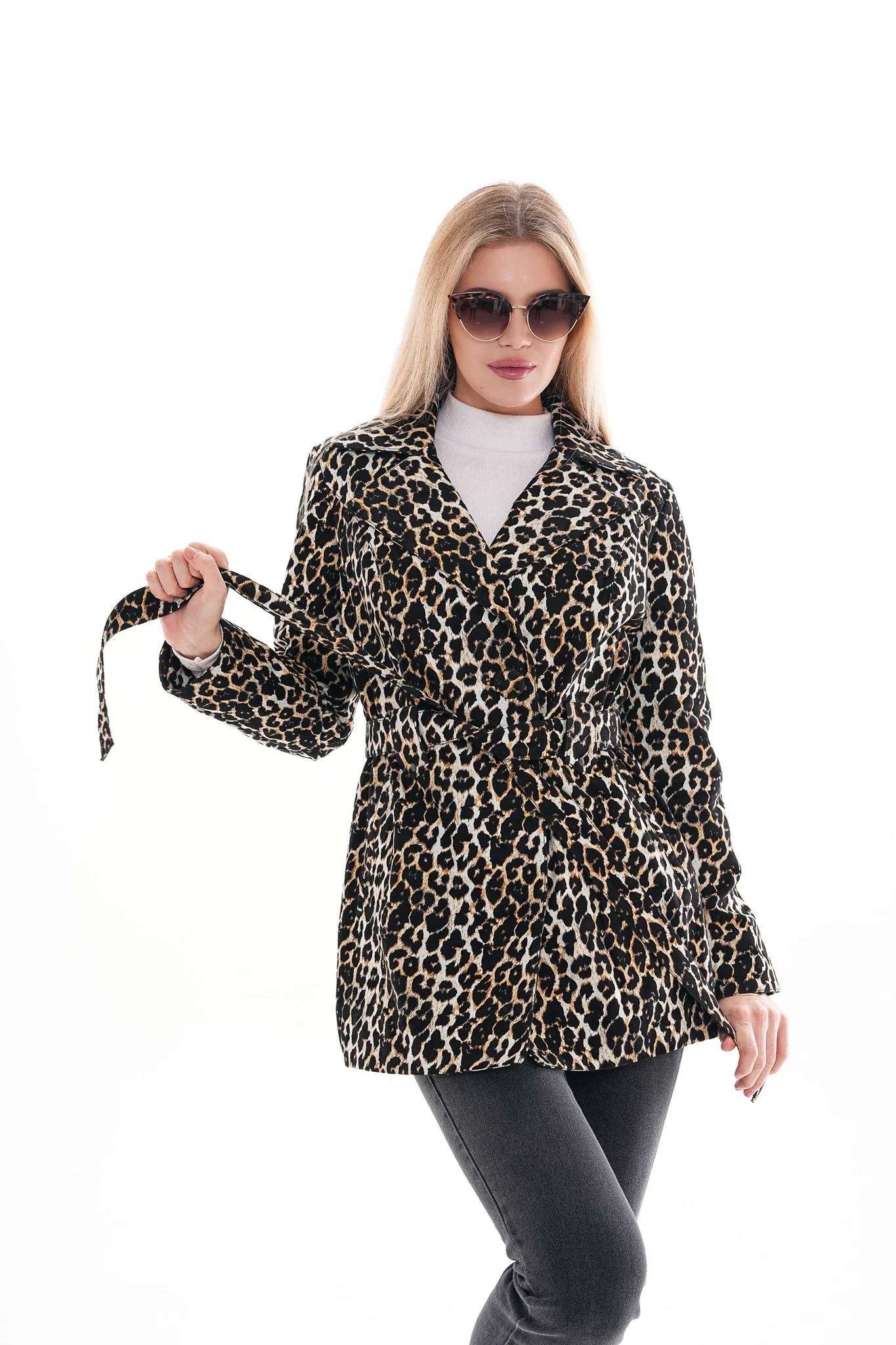 Sienna Abstract Art Leather Women Jacket – Leopard Edition - Image 6