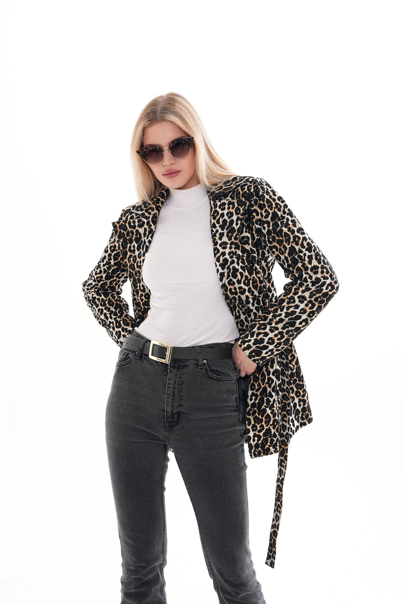 Sienna Abstract Art Leather Women Jacket – Leopard Edition - Image 8