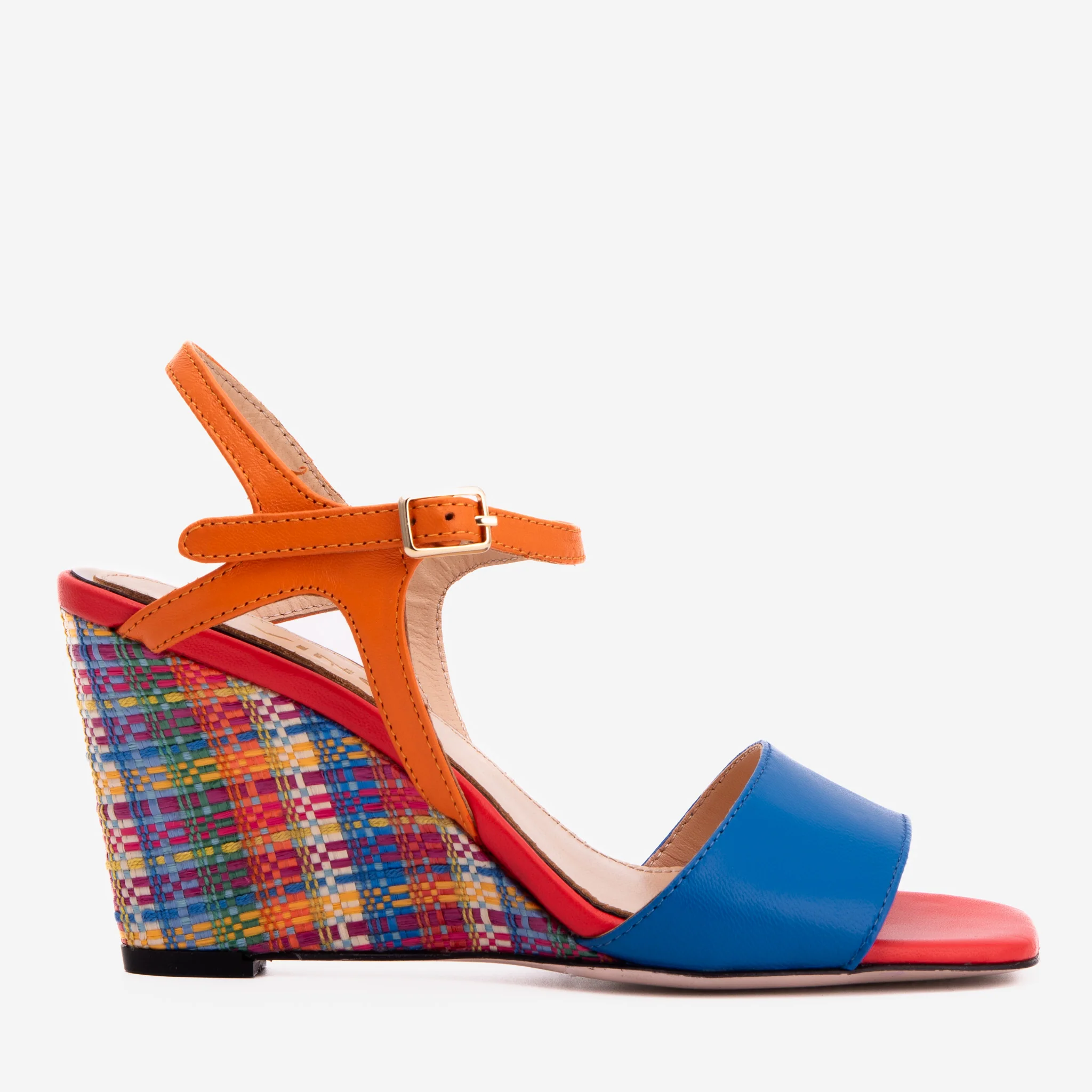 The Mosaic Multicolor Wedge Heel Leather Women Sandal - Image 2