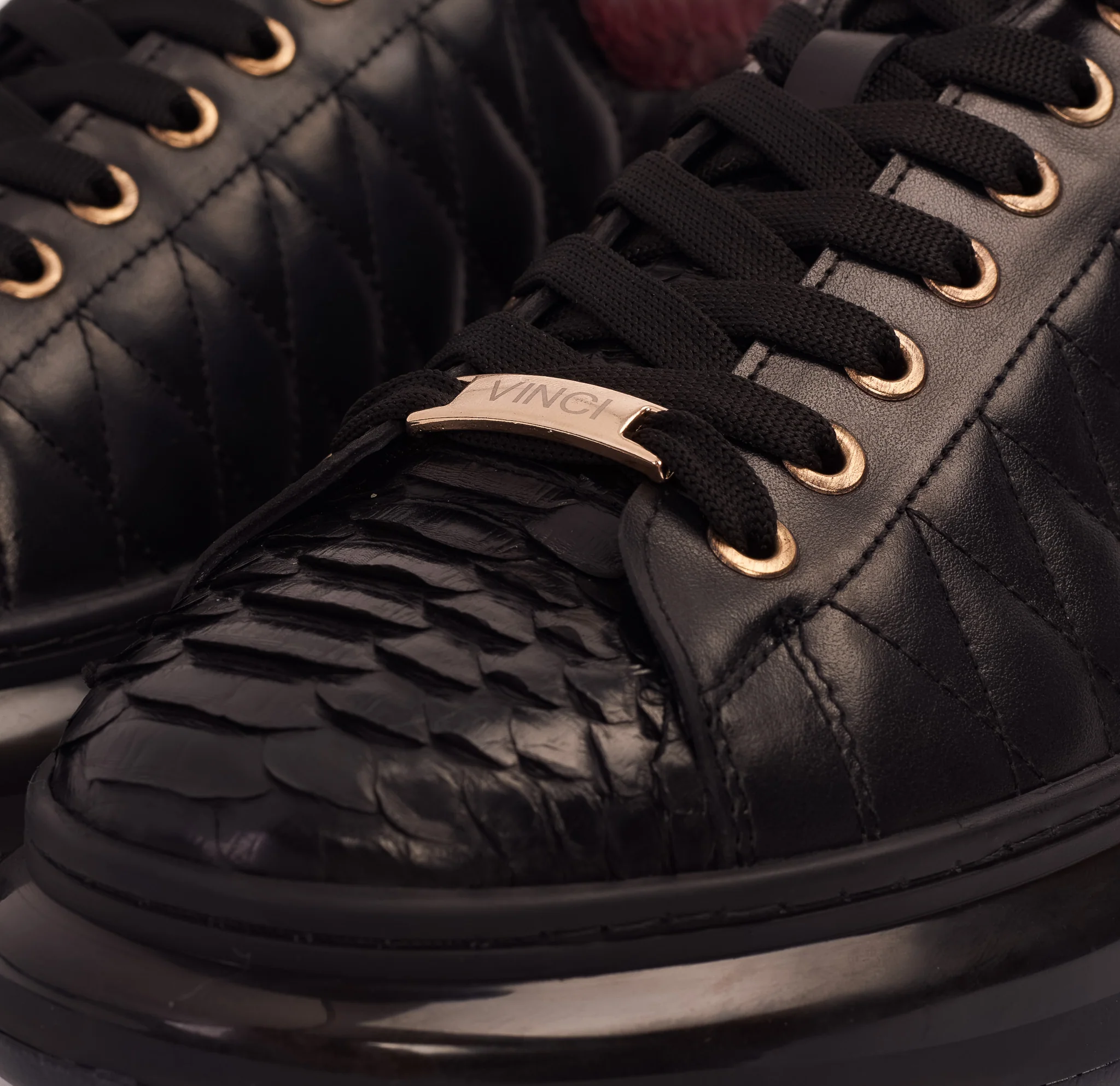 The Adler Pyht Snk Skin Black & Burgundy Men Sneaker - Image 3