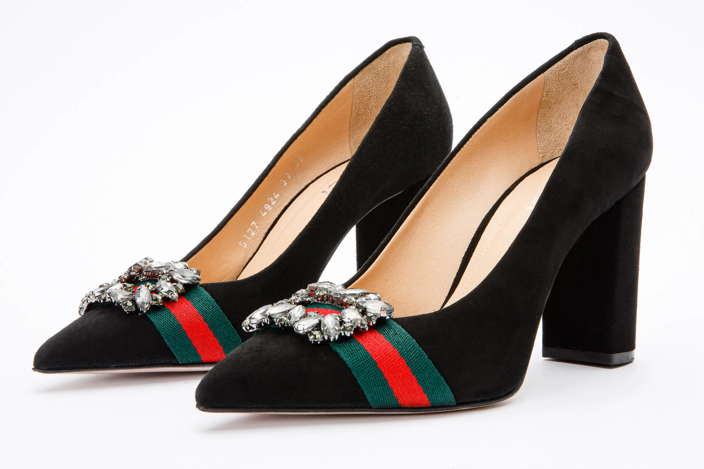 The Afega Black Suede Leather Block Heel Pump Women Shoe - Image 3