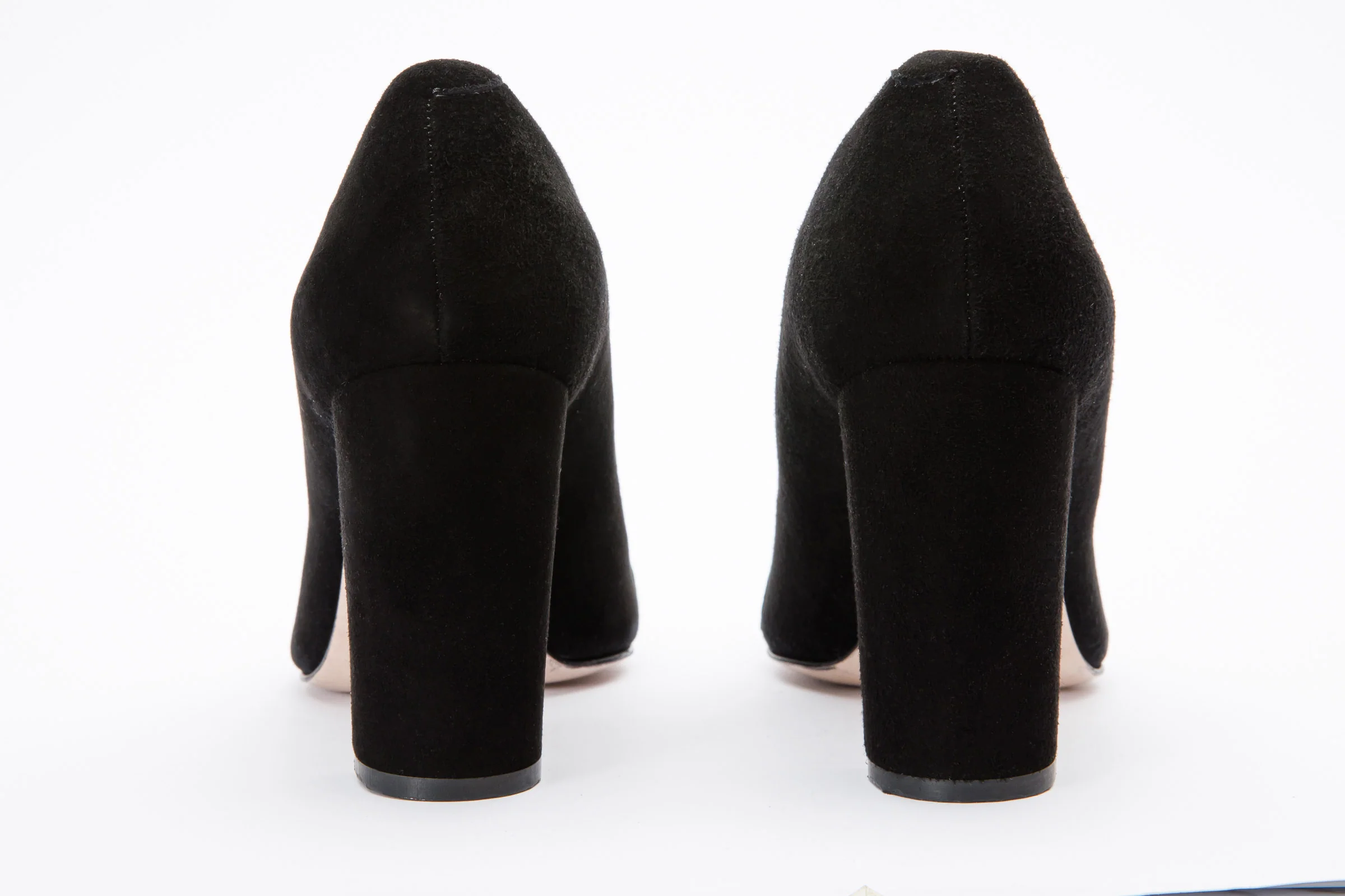 The Afega Black Suede Leather Block Heel Pump Women Shoe - Image 4