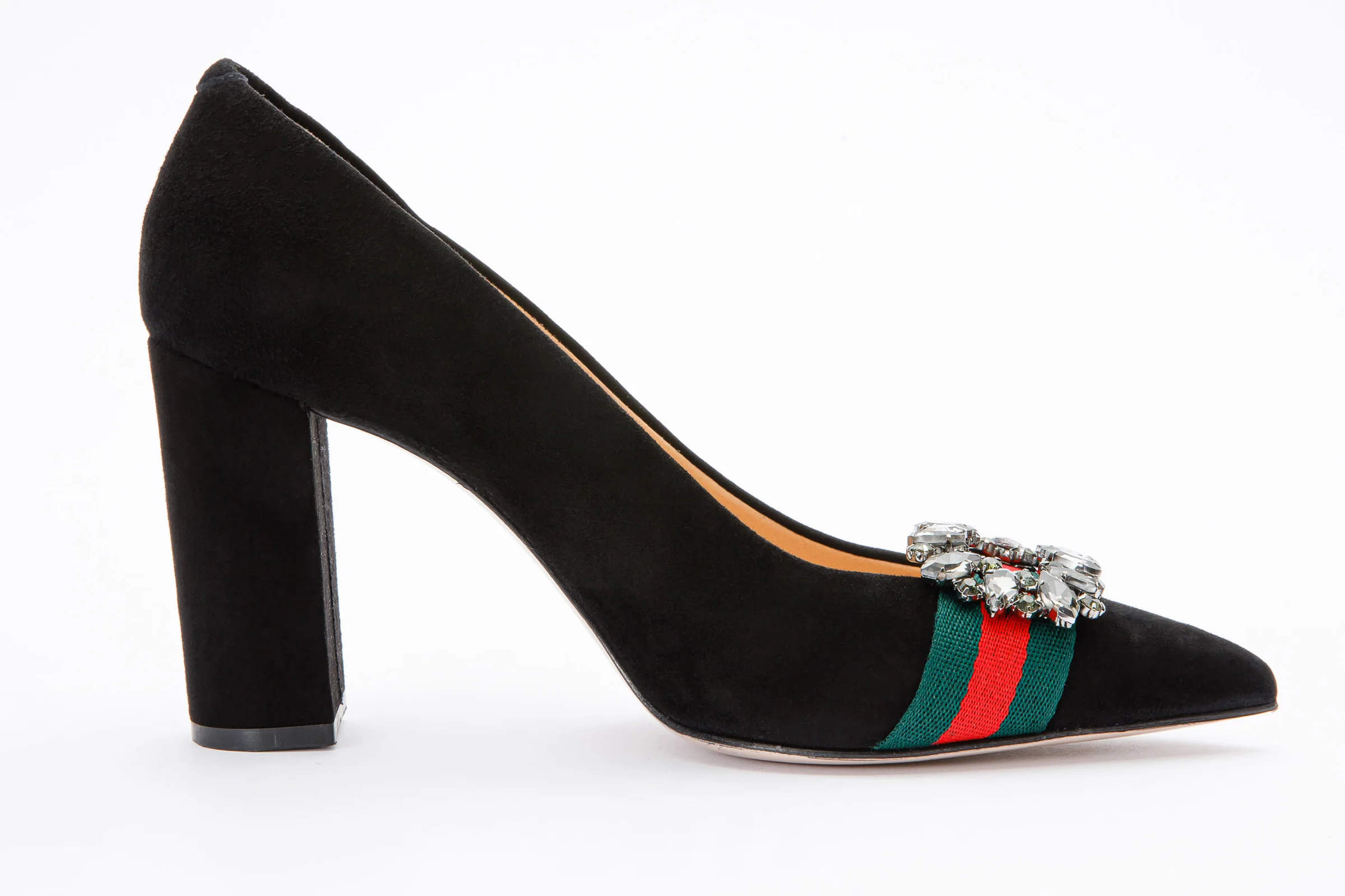 The Afega Black Suede Leather Block Heel Pump Women Shoe - Image 6