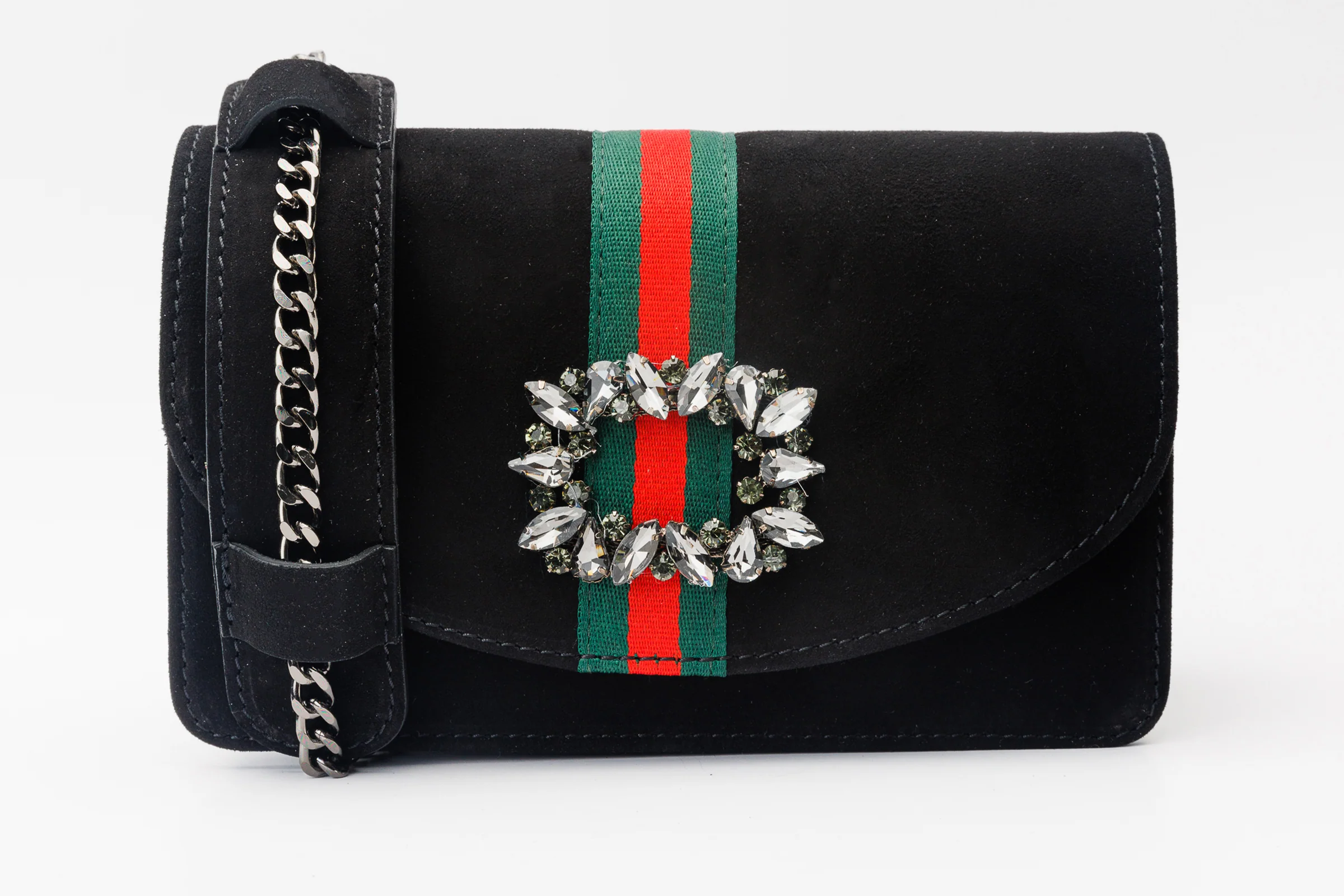 The Afega Black Suede Leather Handbag - Image 2