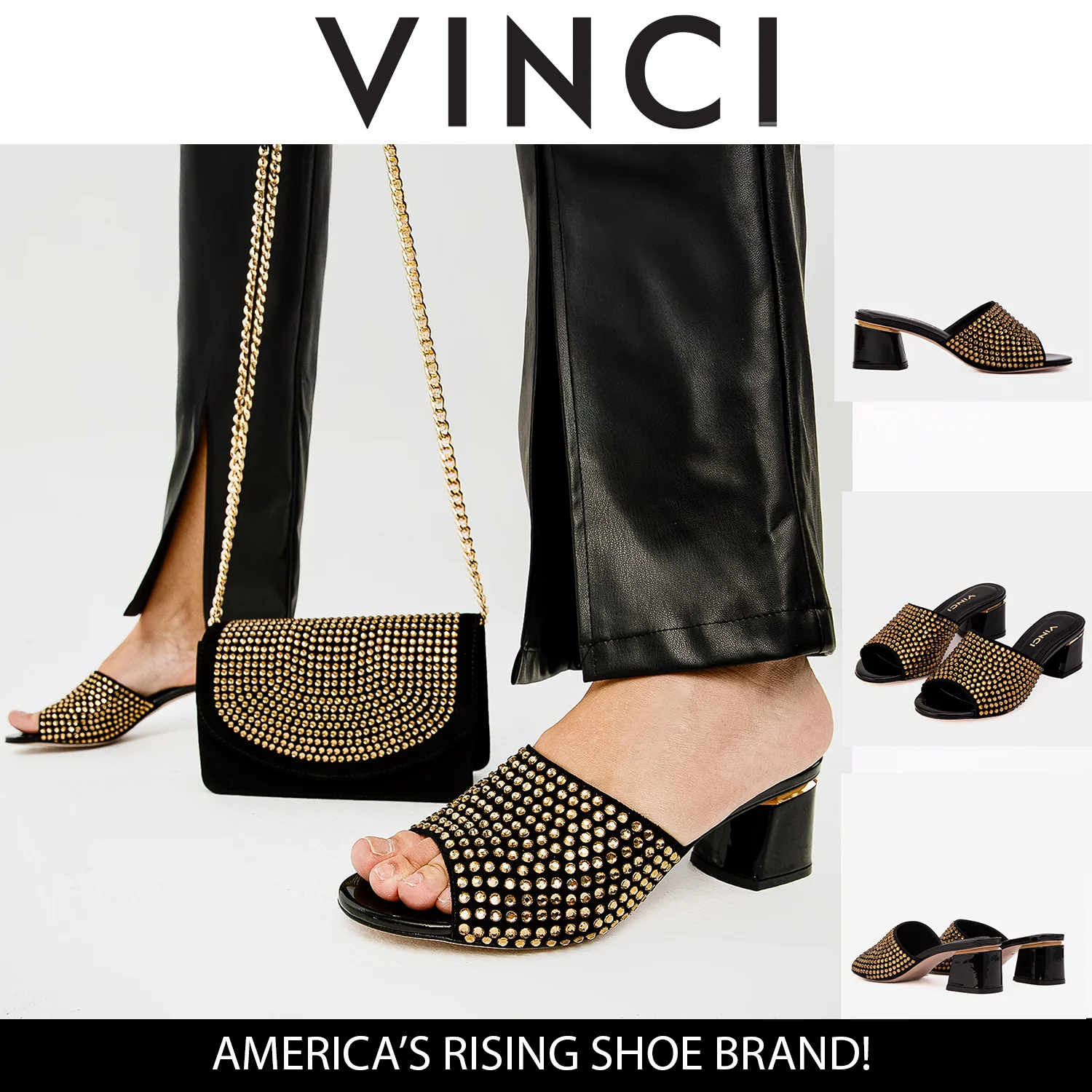 The Ailano Gold Glitter Leather Women Sandal