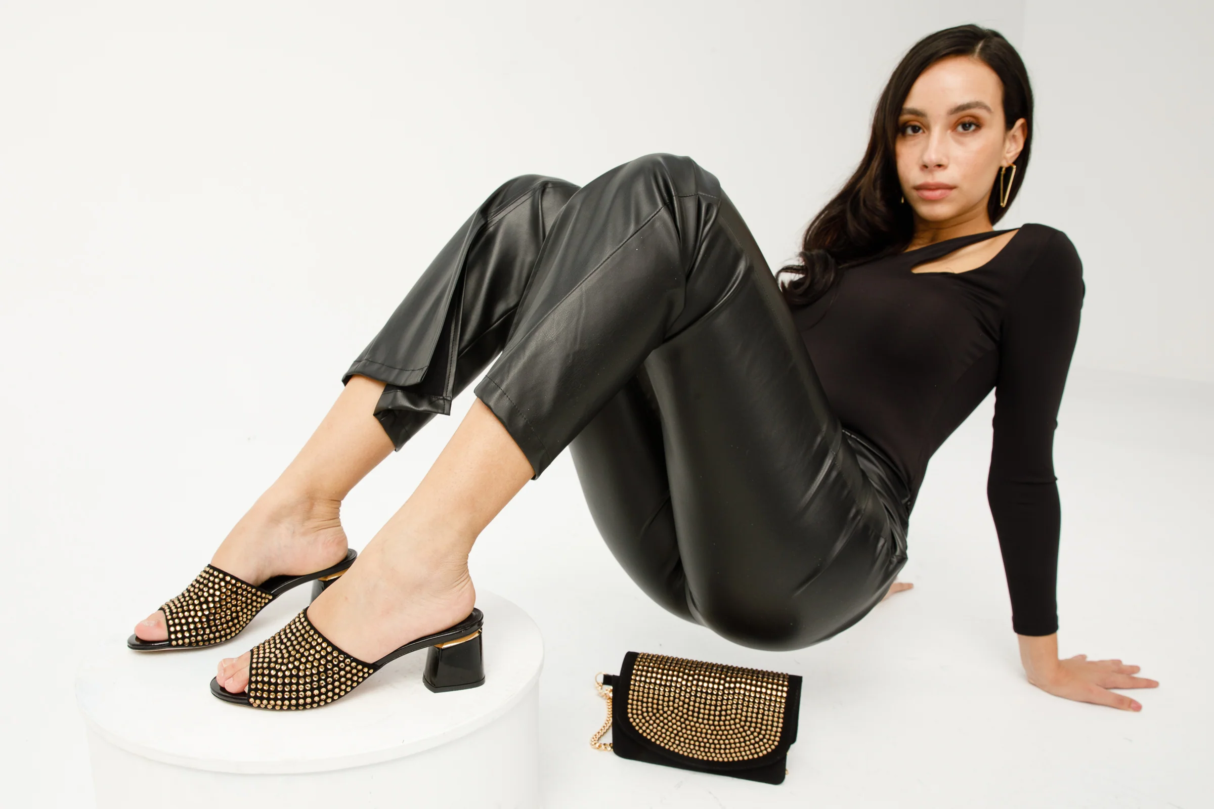 The Ailano Gold Glitter Leather Women Sandal - Image 14