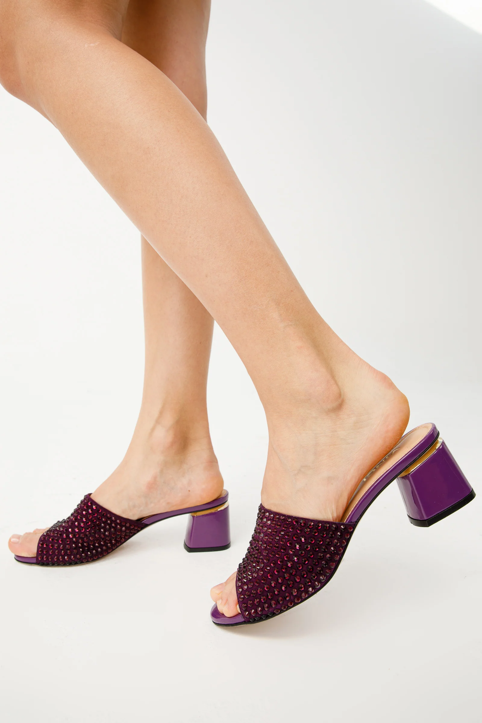 The Ailano Purple Glitter Leather Women Sandal - Image 10