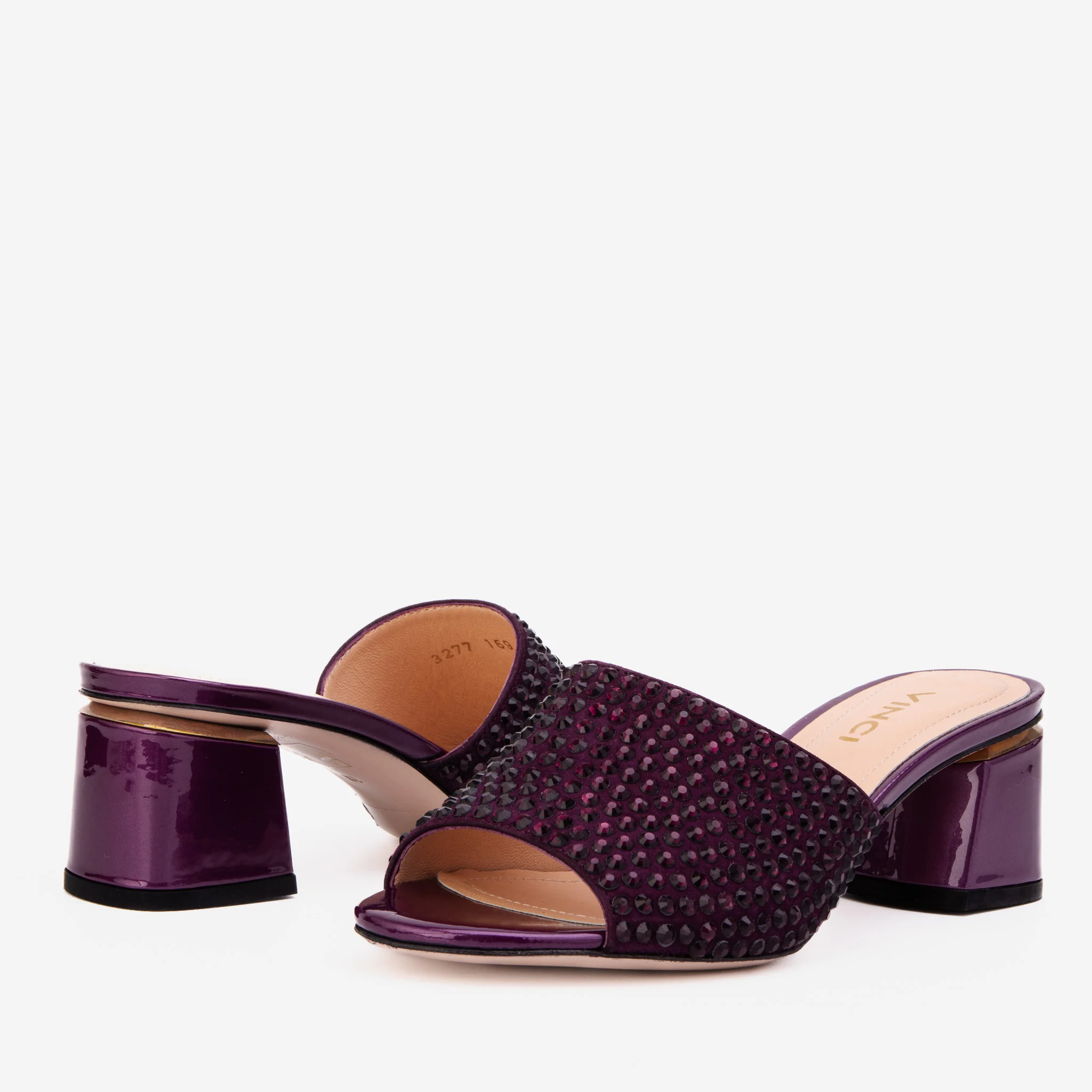The Ailano Purple Glitter Leather Women Sandal - Image 6