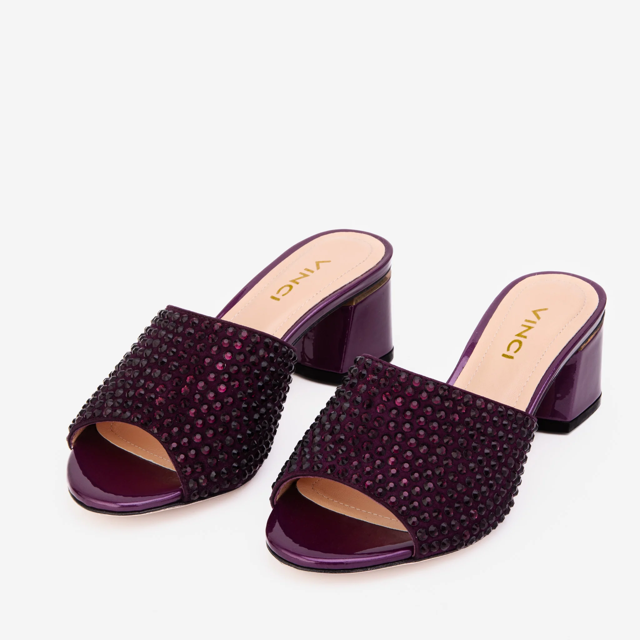 The Ailano Purple Glitter Leather Women Sandal - Image 7