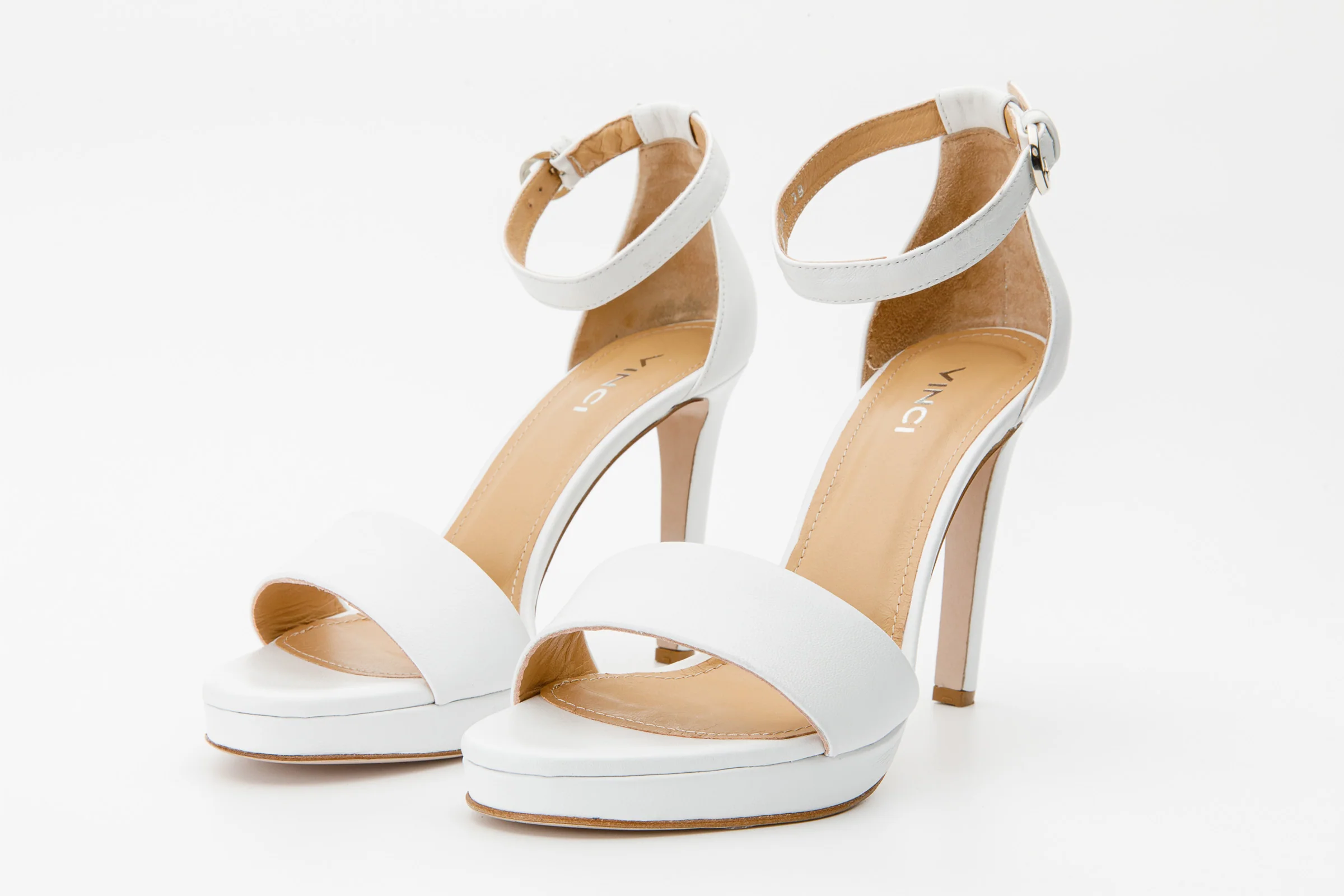 The Aksu White Leather Ankle Strap Women Sandal Final Sale! - Image 3