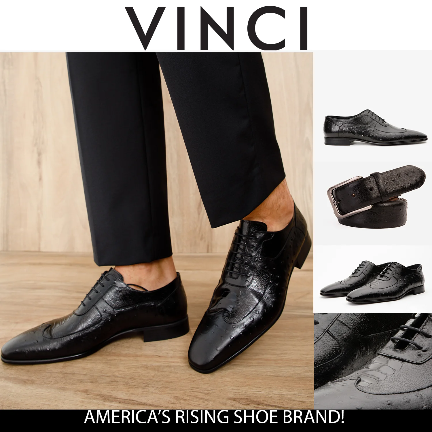 The Alabama Black Wingtip Oxford Men Shoe - Image 3