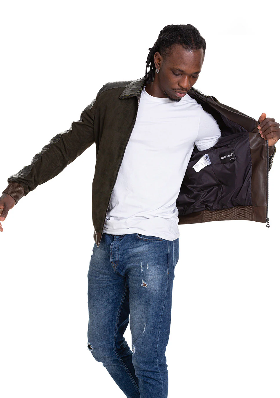 The Albendin Green Leather Men  Jacket - Image 2