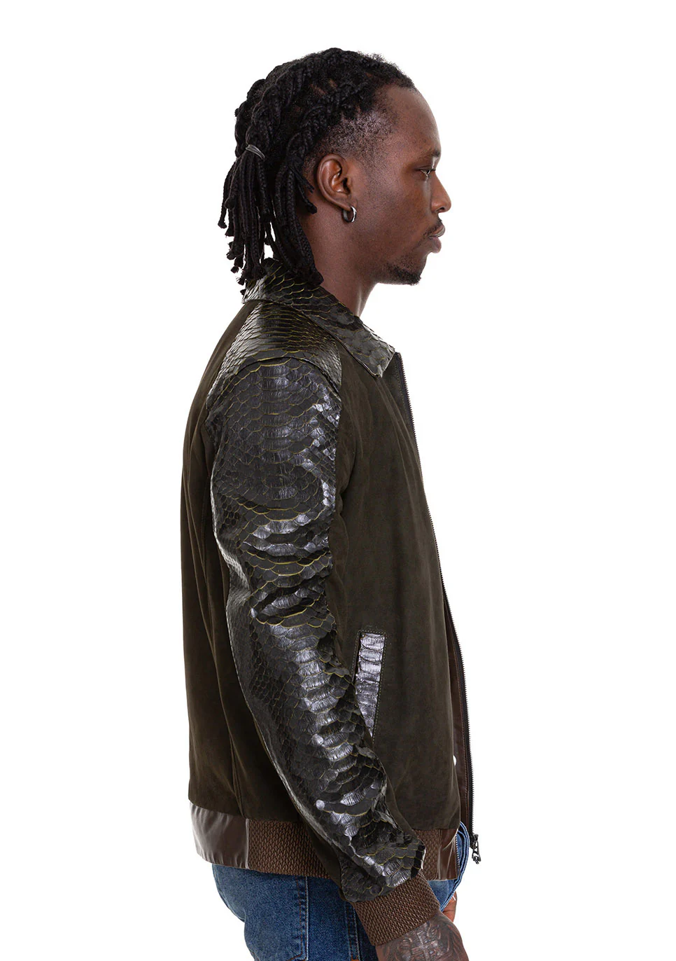 The Albendin Green Leather Men  Jacket - Image 3