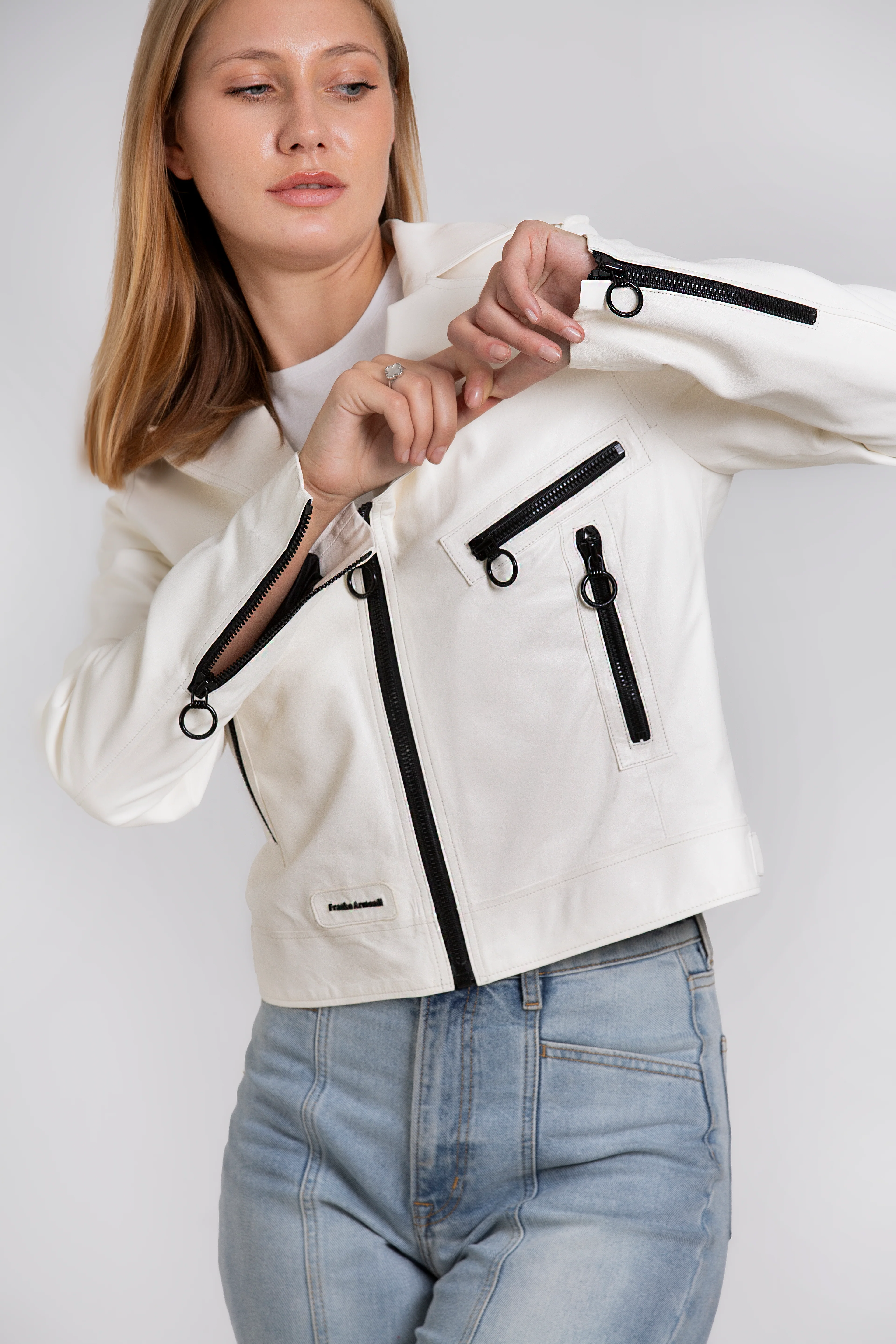 The Altona Leather White Women Jacket - Image 6