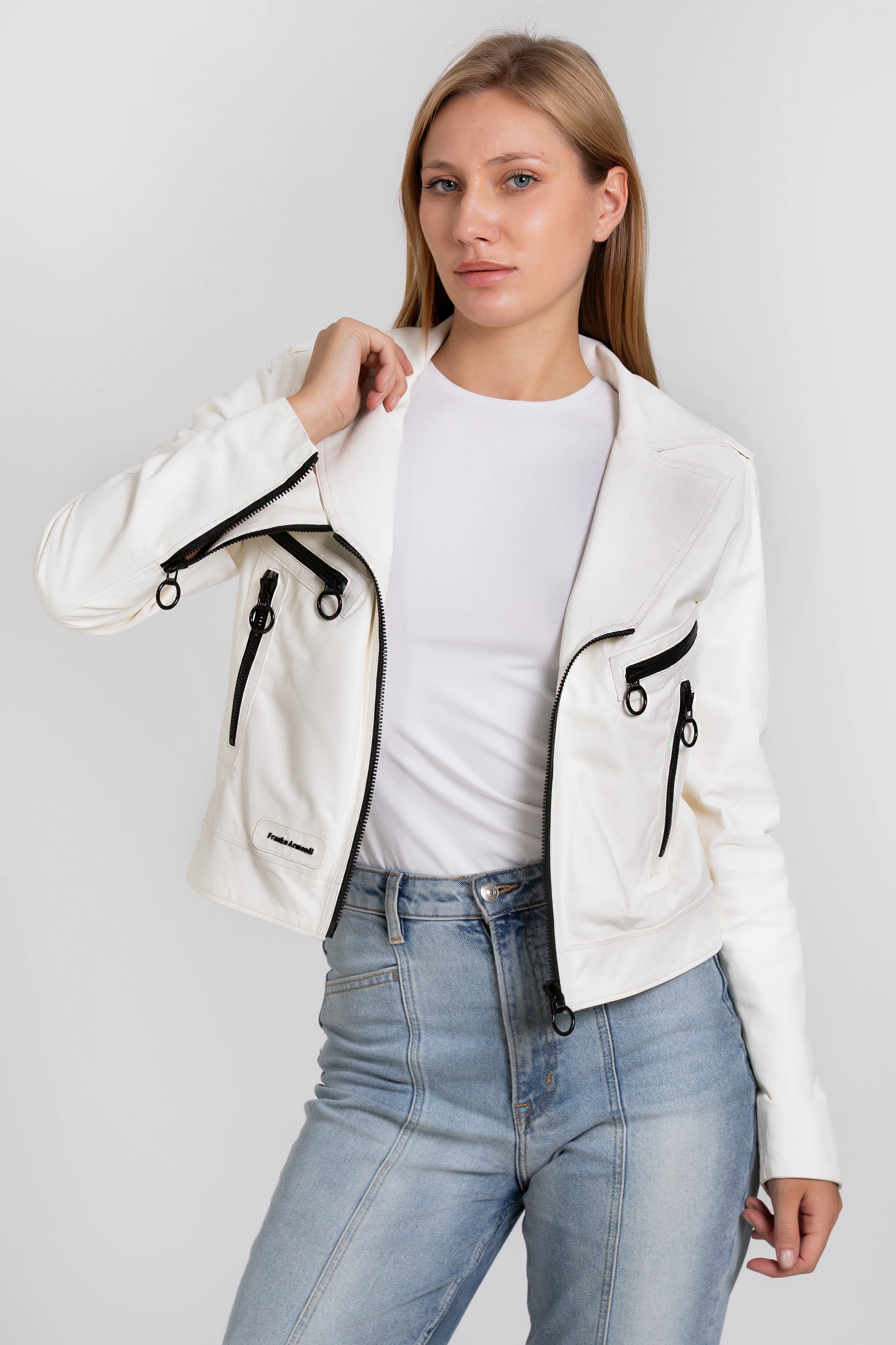 The Altona Leather White Women Jacket - Image 7