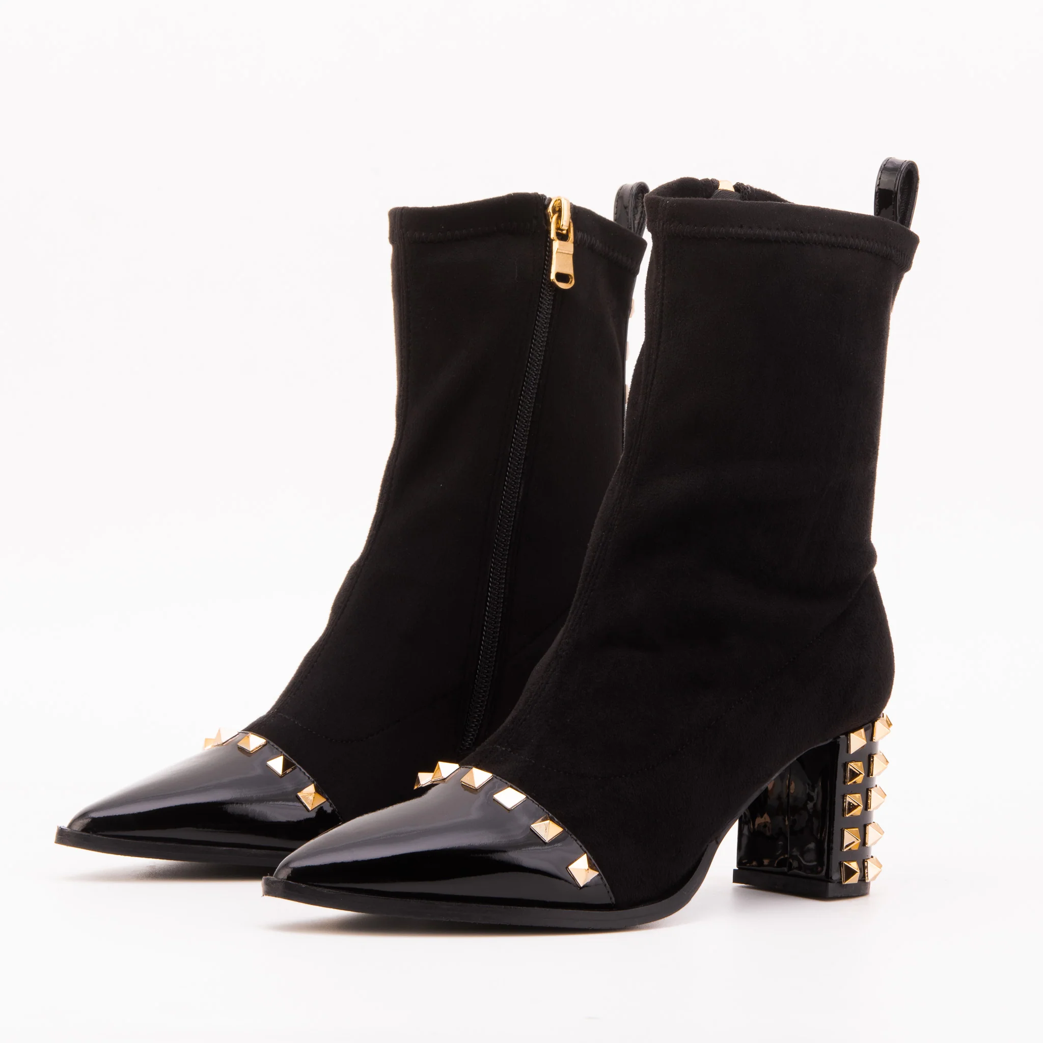 The Amethyst Studded Black Suede Leather Women’s Boot - Image 2