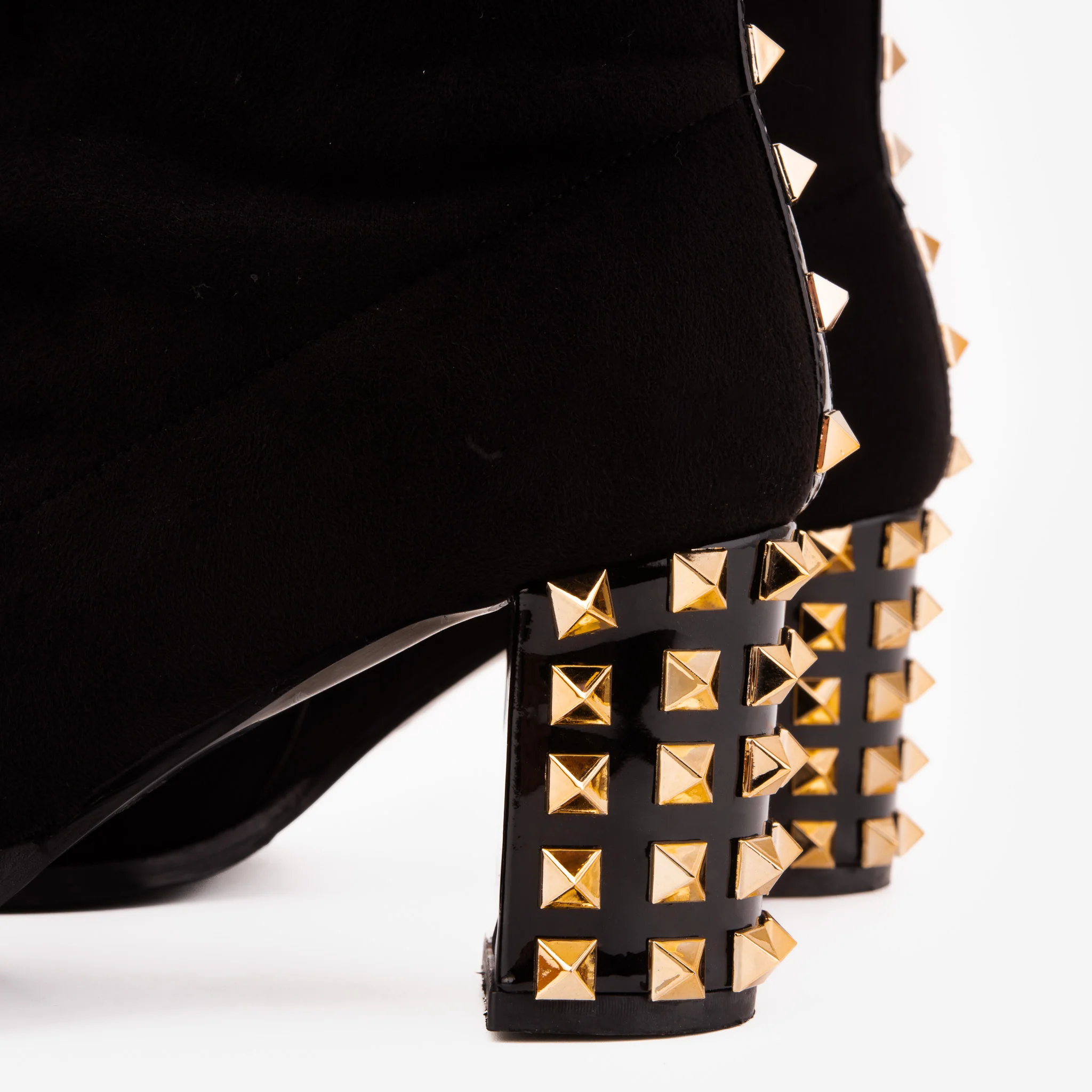 The Amethyst Studded Black Suede Leather Women’s Boot - Image 5