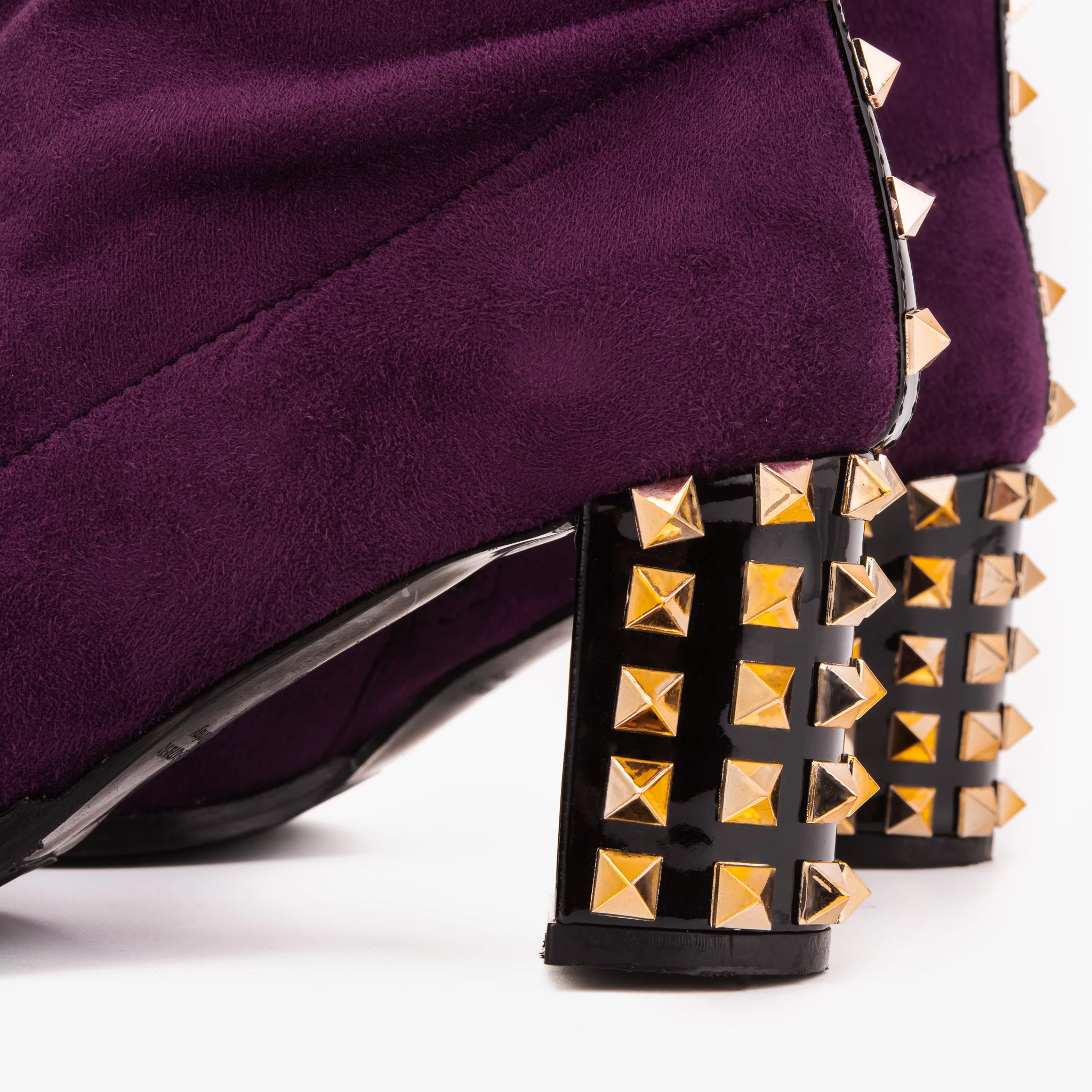 The Amethyst Studded Deep Purple Suede Leather Women’s Boot - Image 5