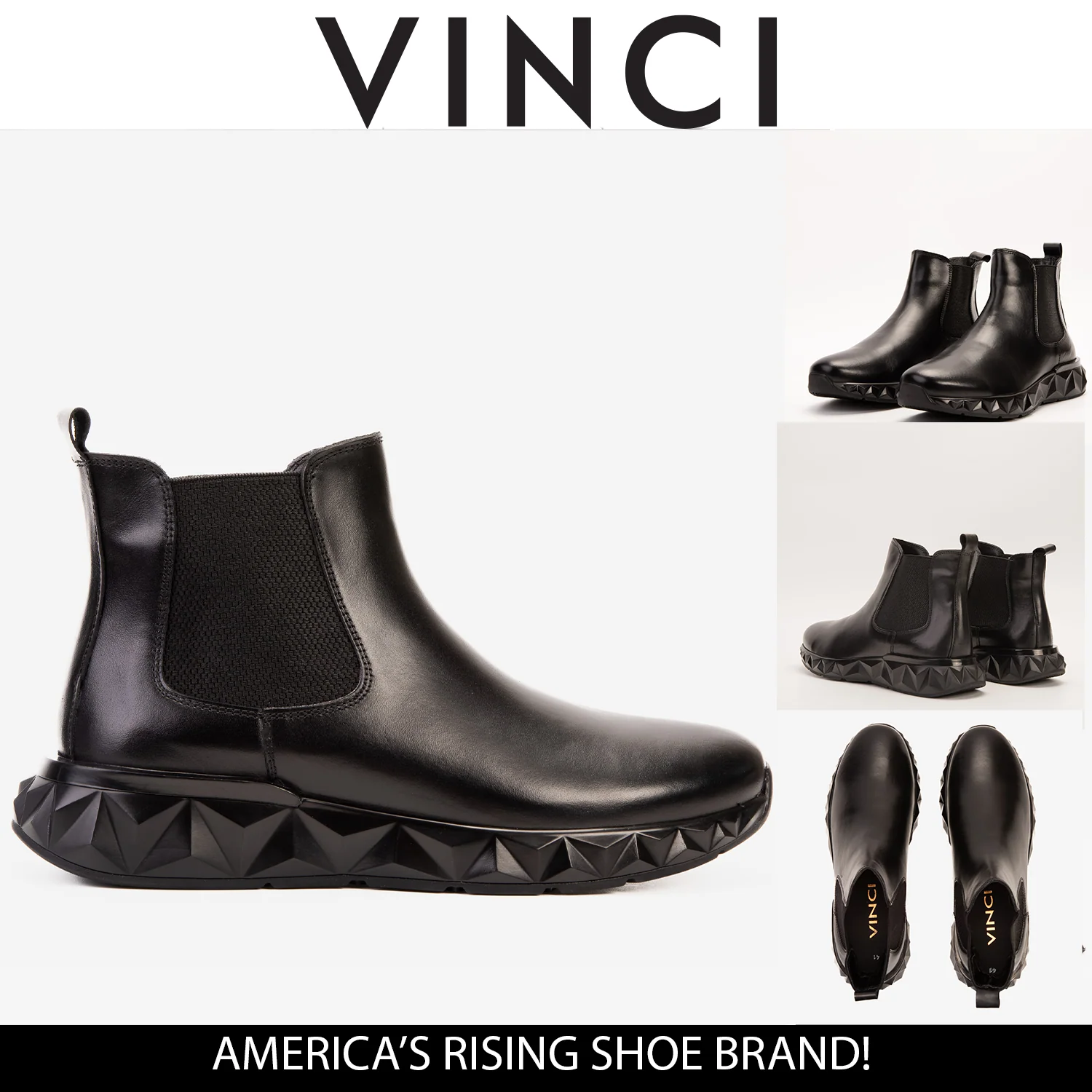 The Apex Black Leather Men Chelsea Boot - Image 10