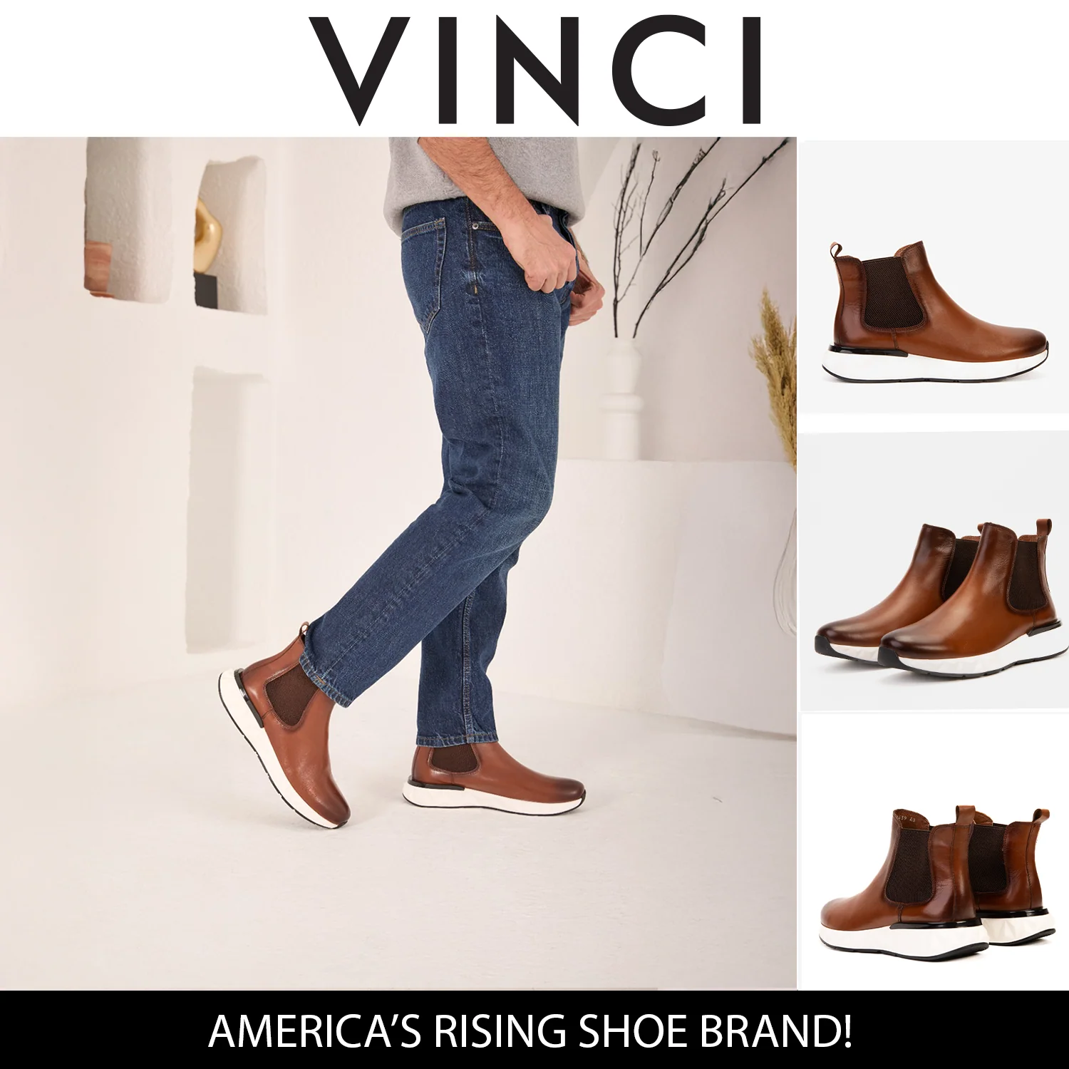 The Apex Tan Leather Men Chealsea Boot - Image 7