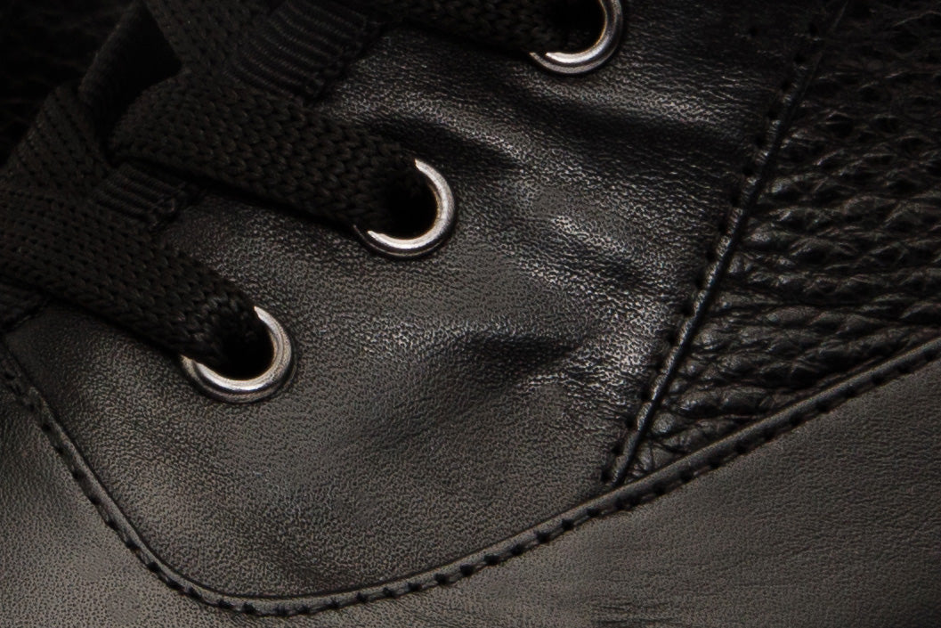 The Arata Black Leather Lace-Up Ankle Women Boot With a Side Zipper - Image 4