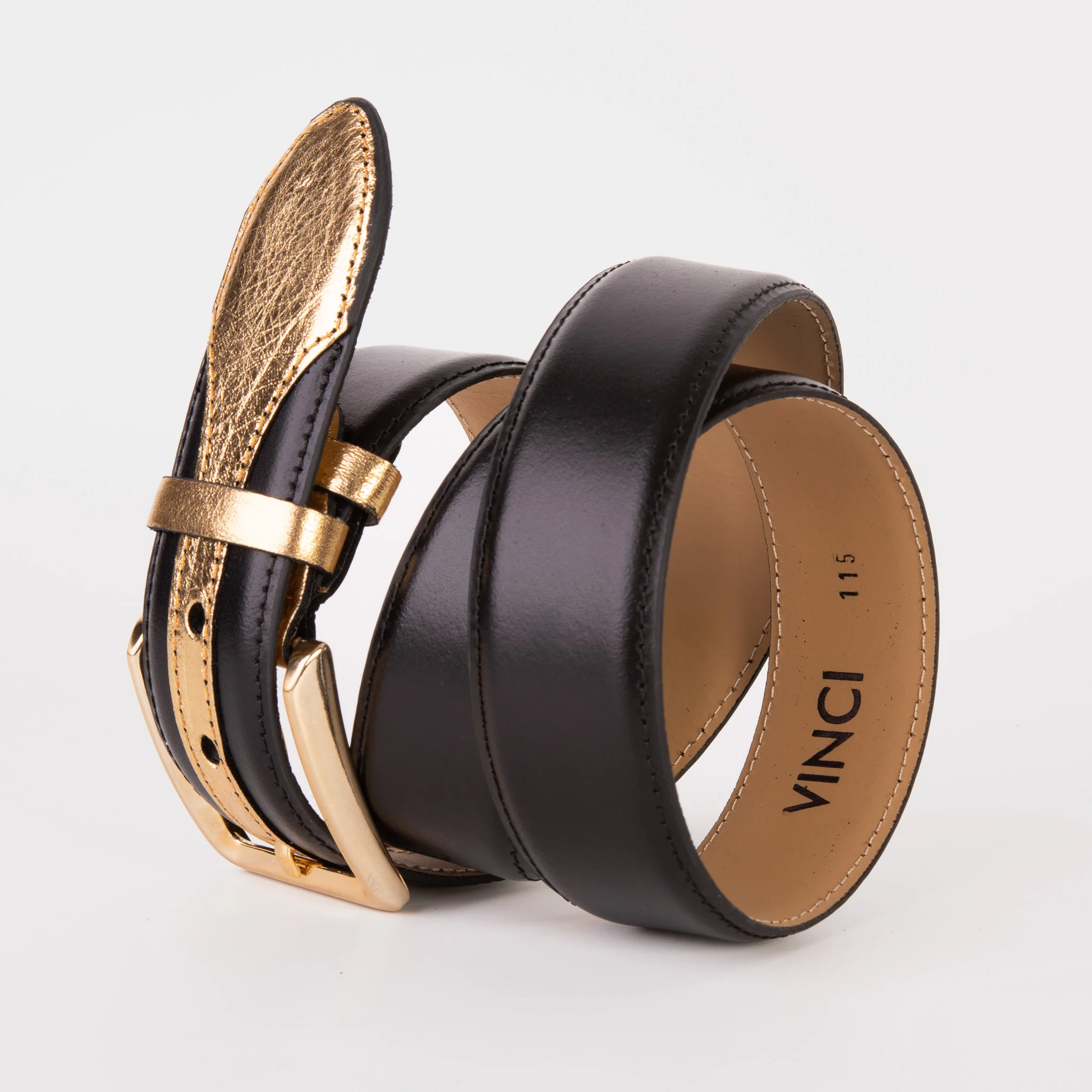 The Arda Black & Gold Leather Belt - Image 4