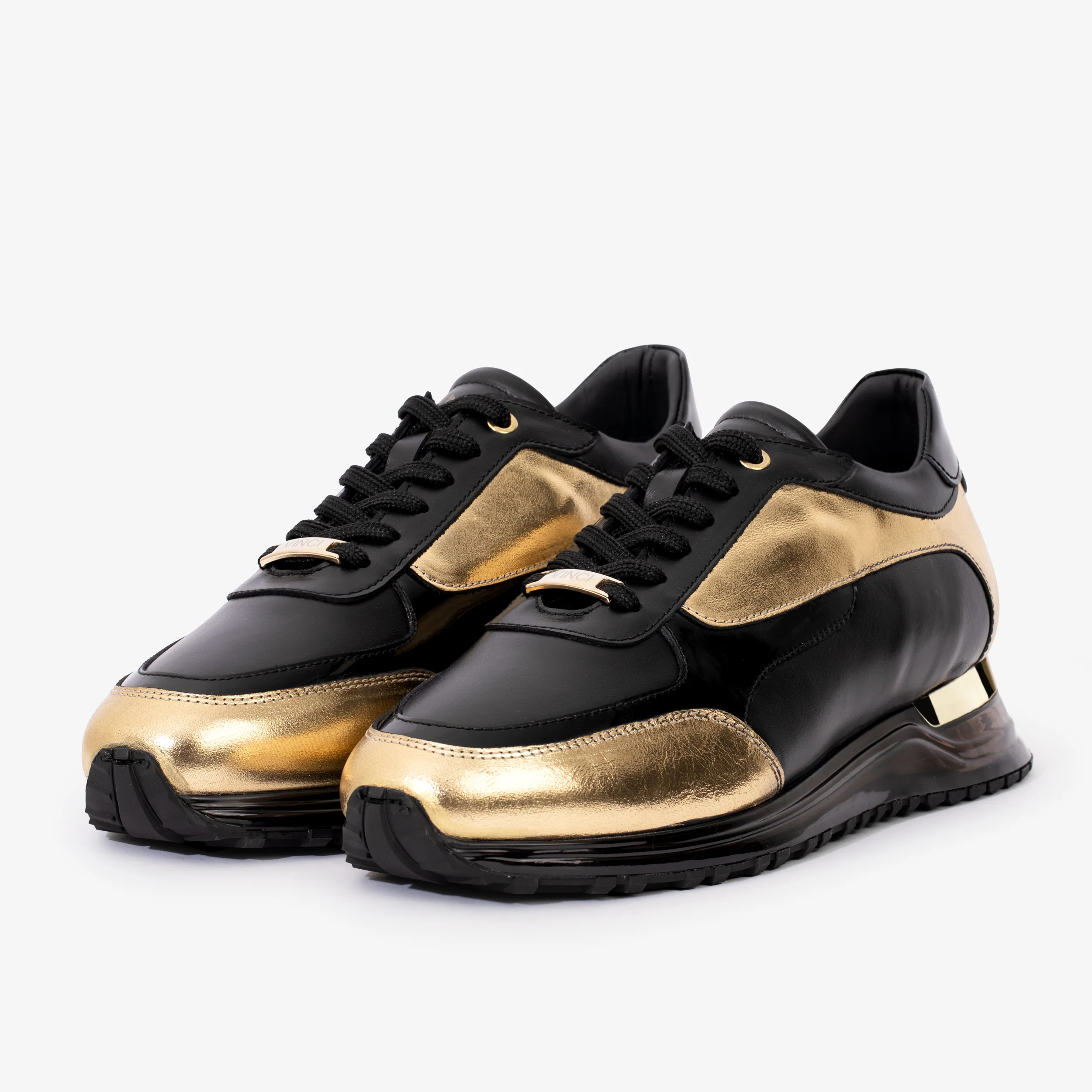 The Arda Black & Gold Leather Men Sneaker - Image 3