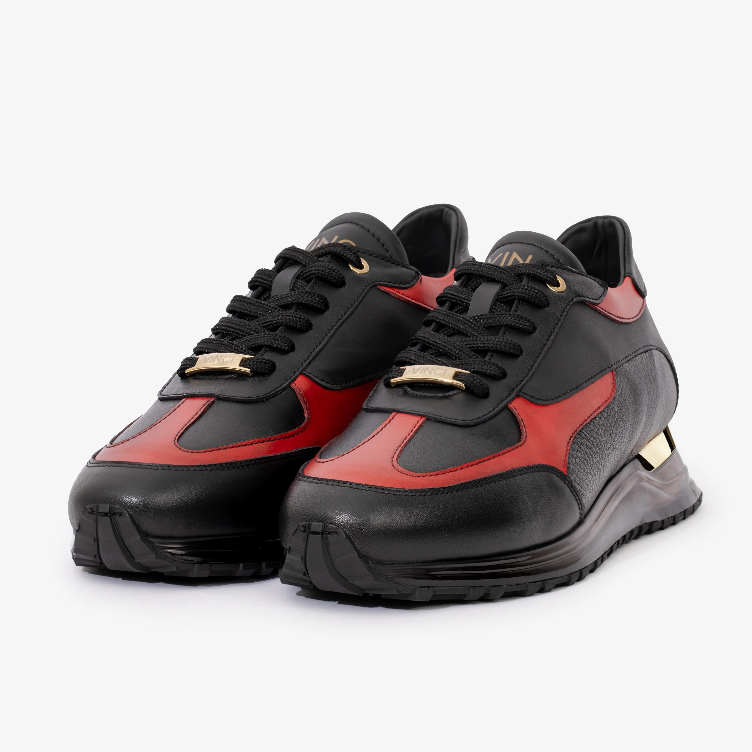 The Arda Black & Red Leather Men Sneaker - Image 2