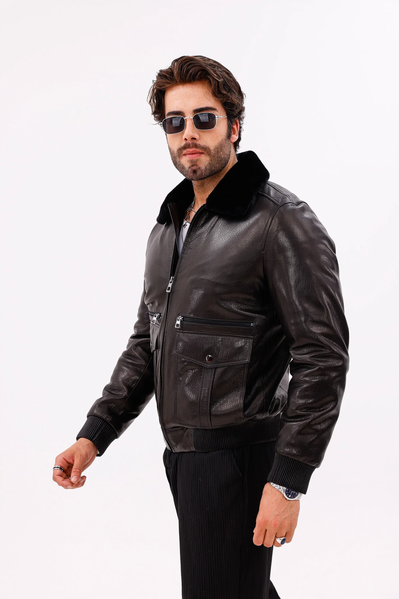 The Ardent Black Lambskin Men Leather Jacket - Image 10