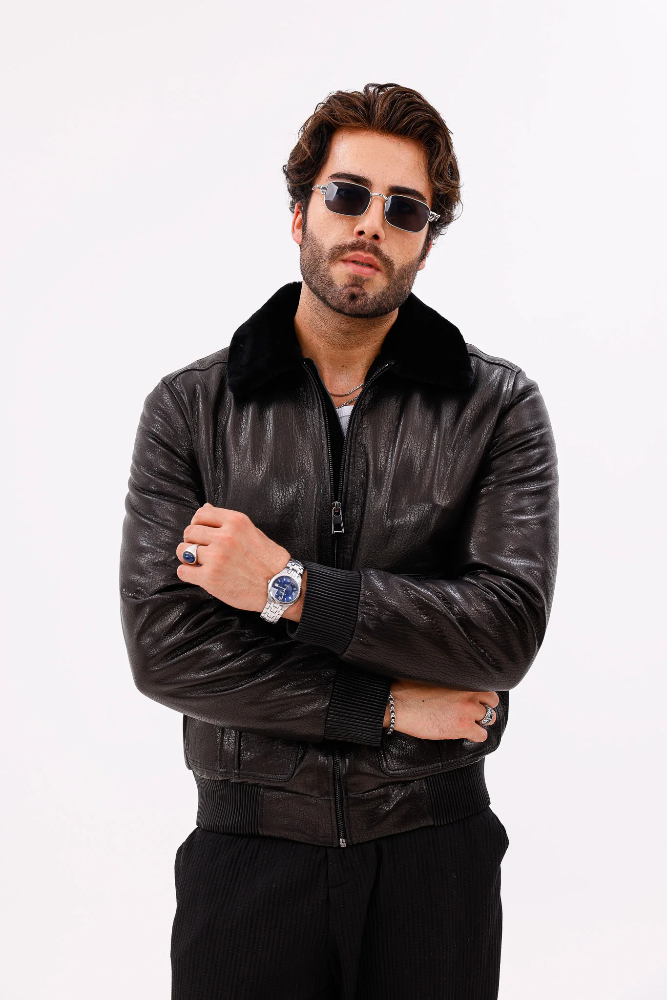 The Ardent Black Lambskin Men Leather Jacket - Image 11